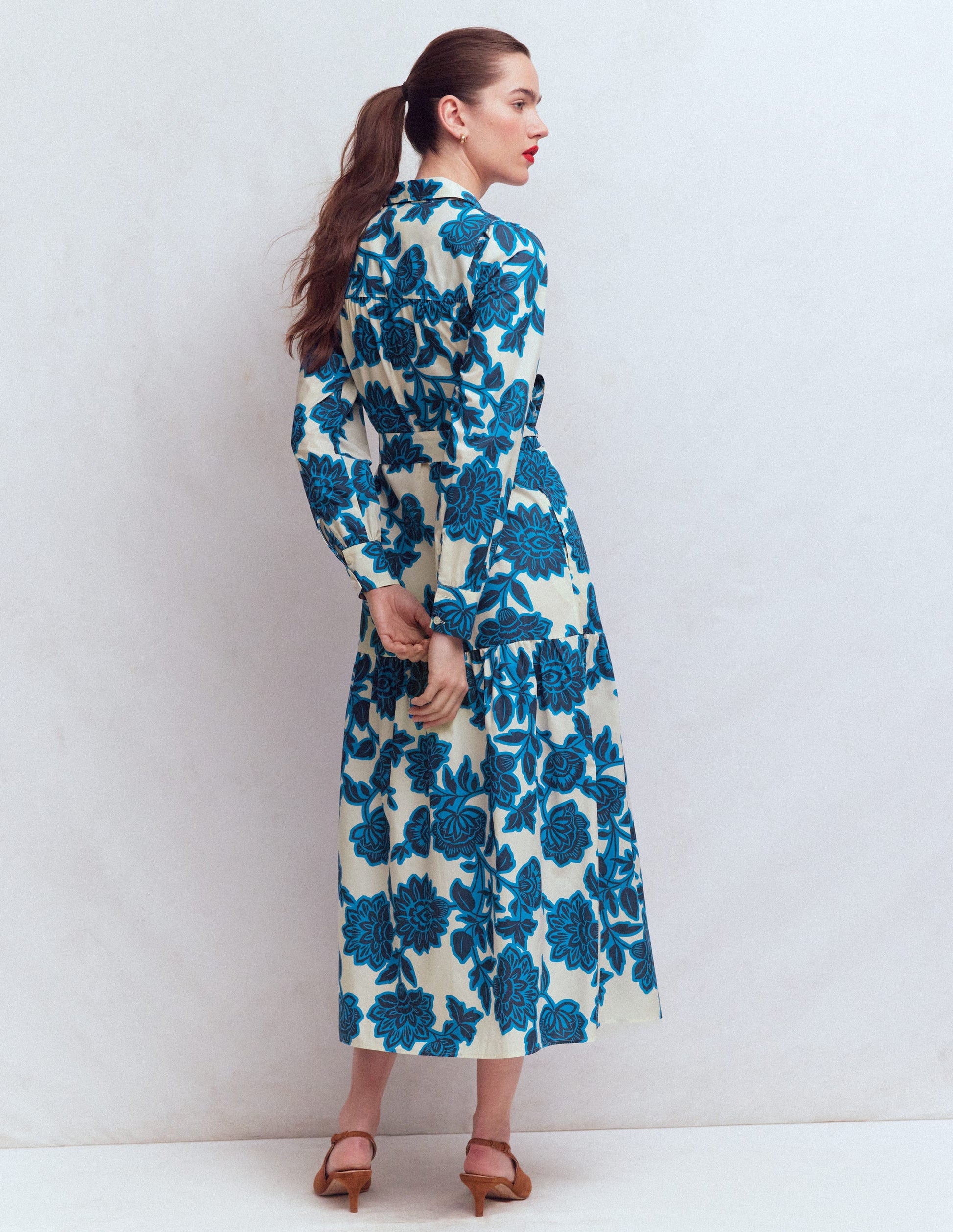 Ellie Maxi-Hemdblusenkleid aus Baumwolle-Naturweiß Blumenrausch-3