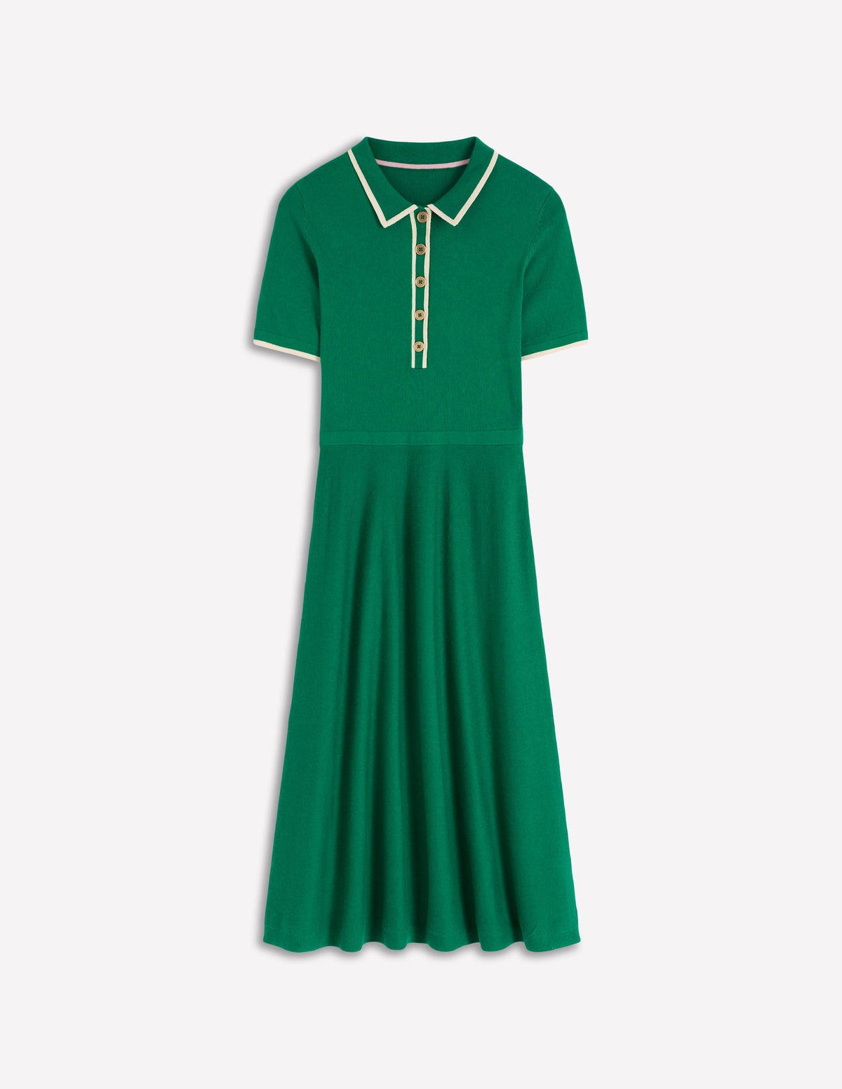 Strick-Midikleid mit Kragen-Frisches Grün - Image 5