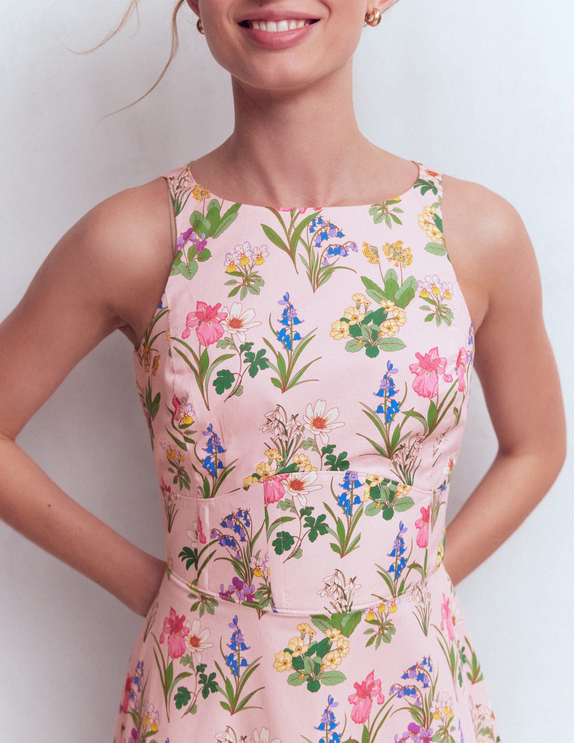 Silvia Maxikleid mit Korsettstäbchen am Oberteil-Französisches Rosa, Zarte Blüten - Image 2