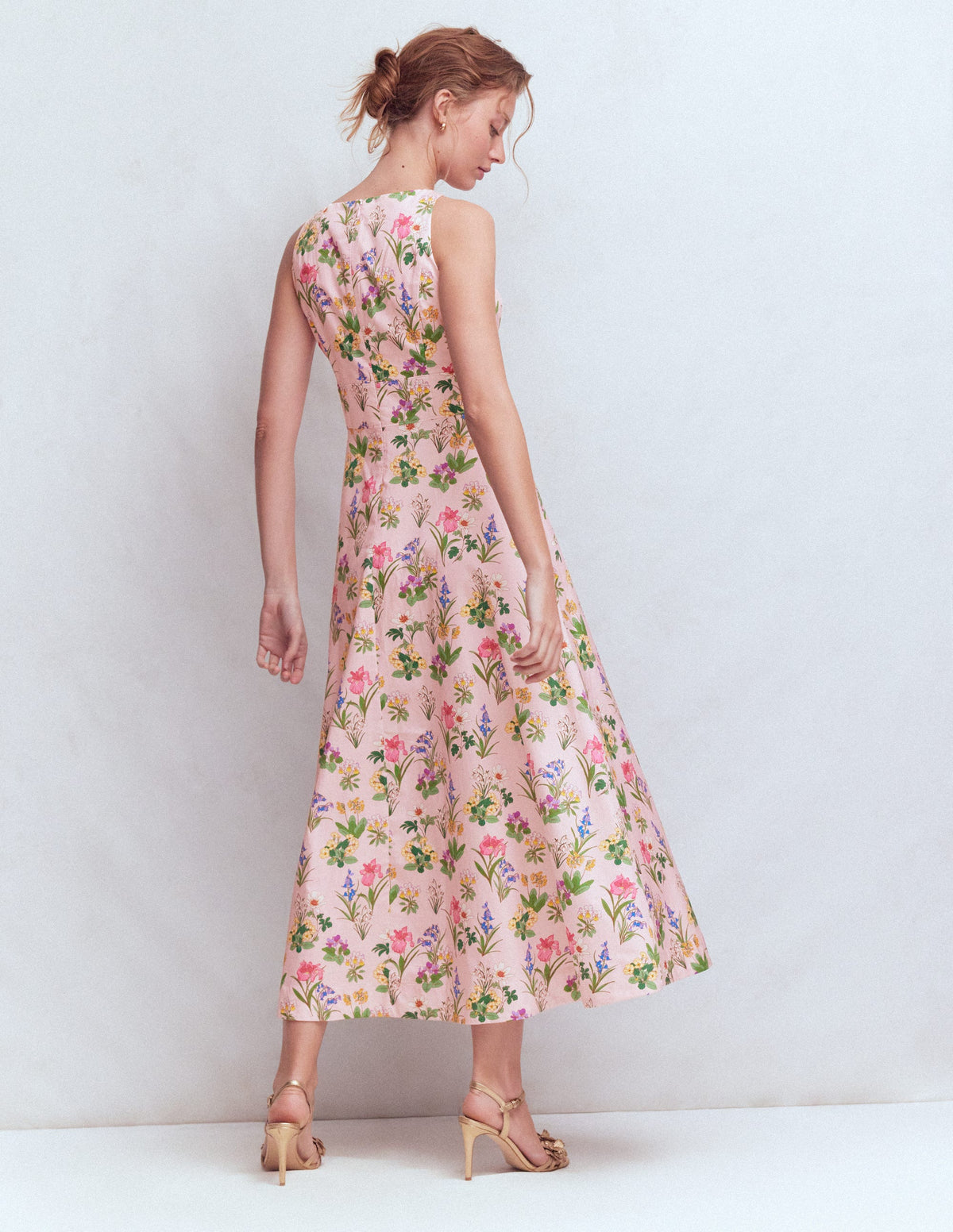 Silvia Maxikleid mit Korsettstäbchen am Oberteil-Französisches Rosa, Zarte Blüten - Image 3