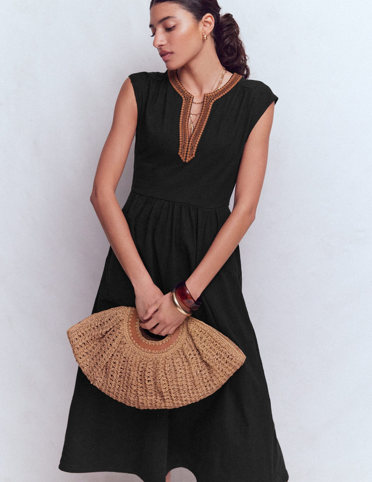 May Jersey-Midikleid-Schwarz - Image 1
