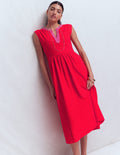 May Jersey-Midikleid-Mohnblumenrot