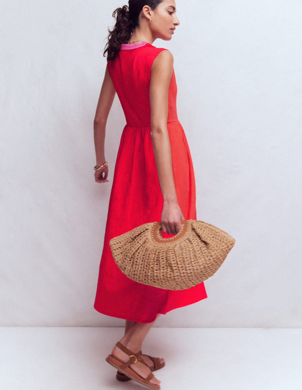 May Jersey-Midikleid-Mohnblumenrot - Image 3