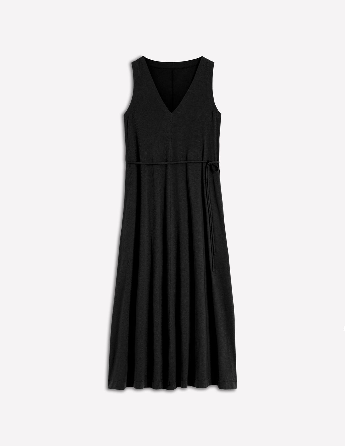 Mia Jersey-Midikleid mit V-Ausschnitt-Schwarz-5