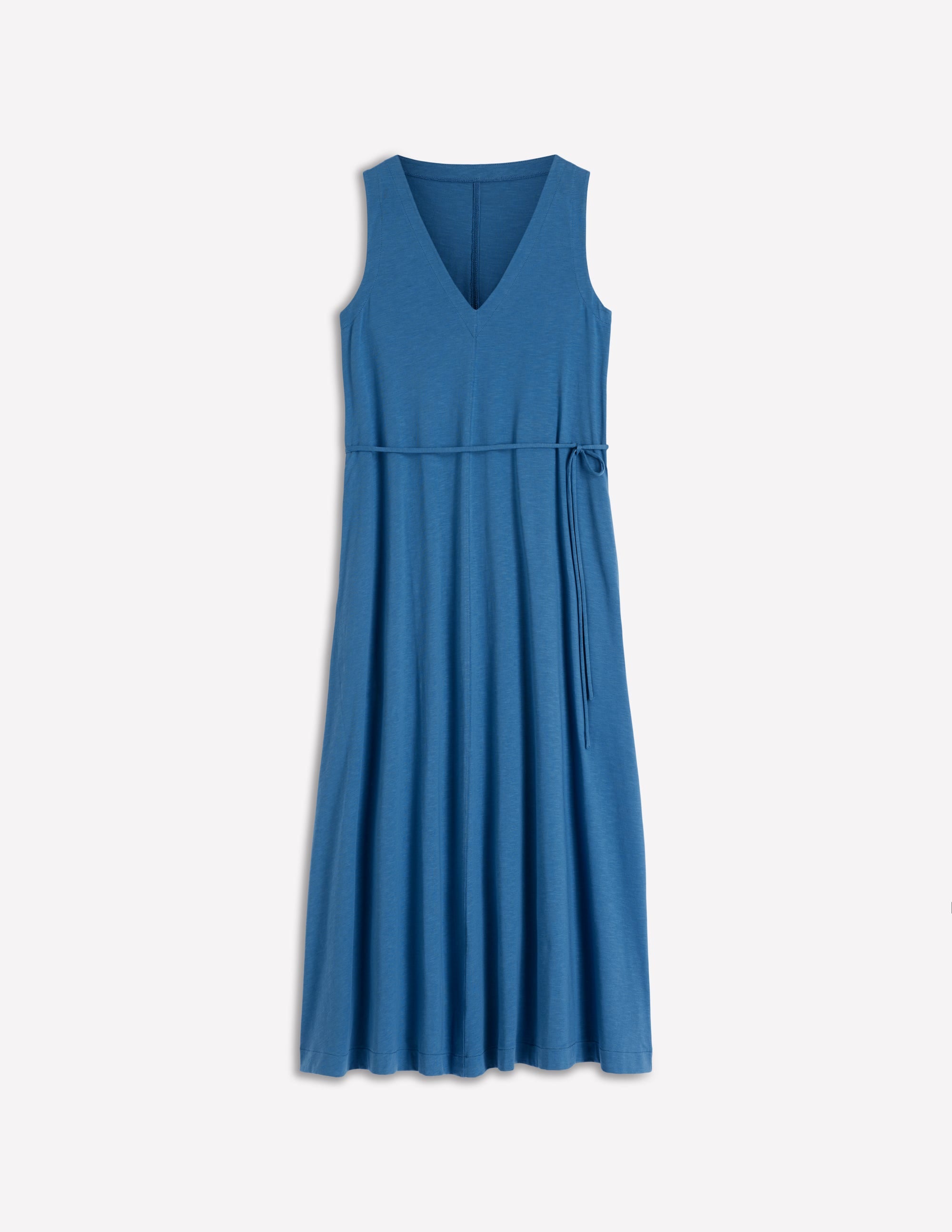 Mia Jersey-Midikleid mit V-Ausschnitt-Turmalinblau - Image 5