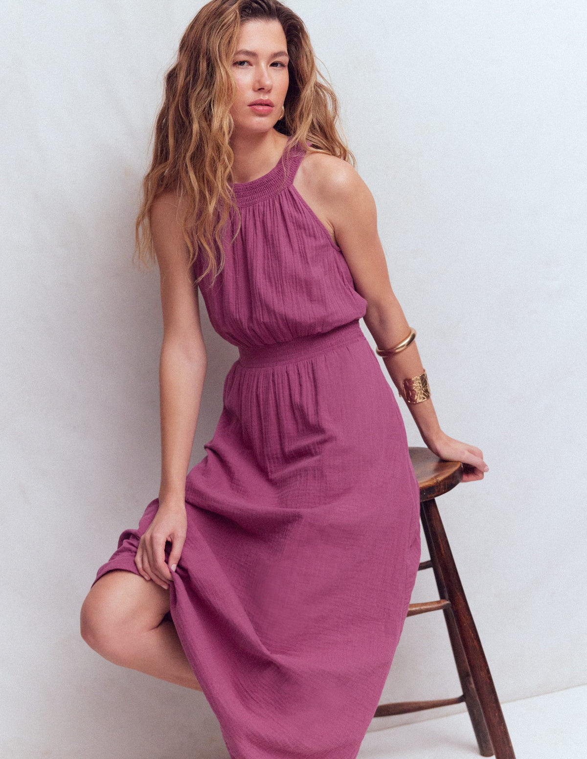 Daphne Doppeltuch-Kleid-Warmes Mauve - Image 4