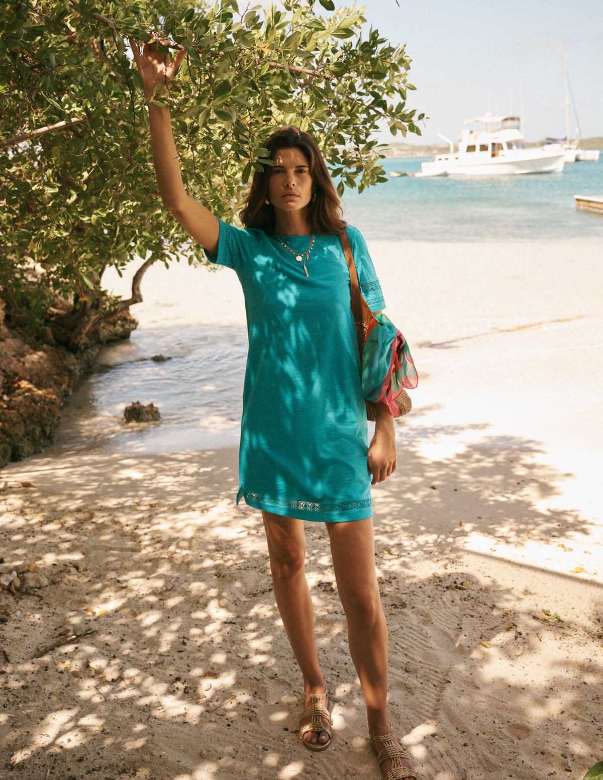 Robe T-shirt Hattie en jersey-Bleu verni - Image 1