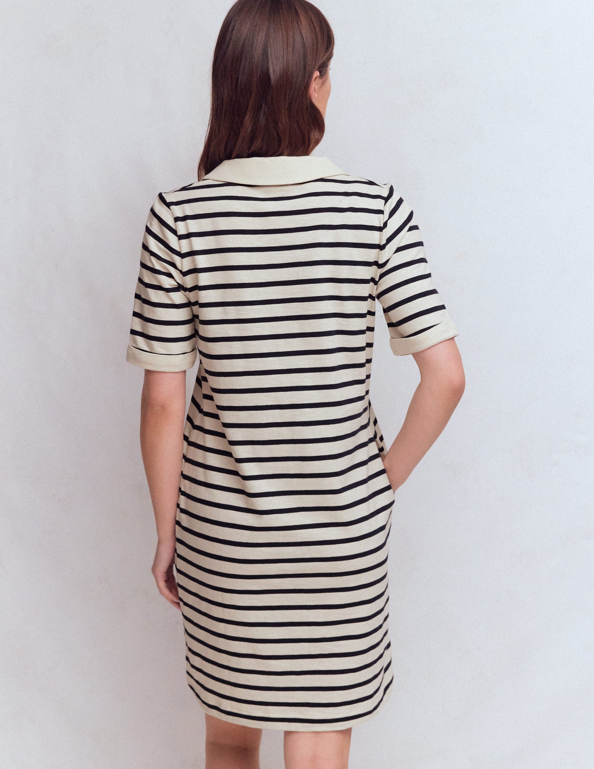 Robe T-shirt Tilda en jersey-Bleu Marine/Ivoire-3