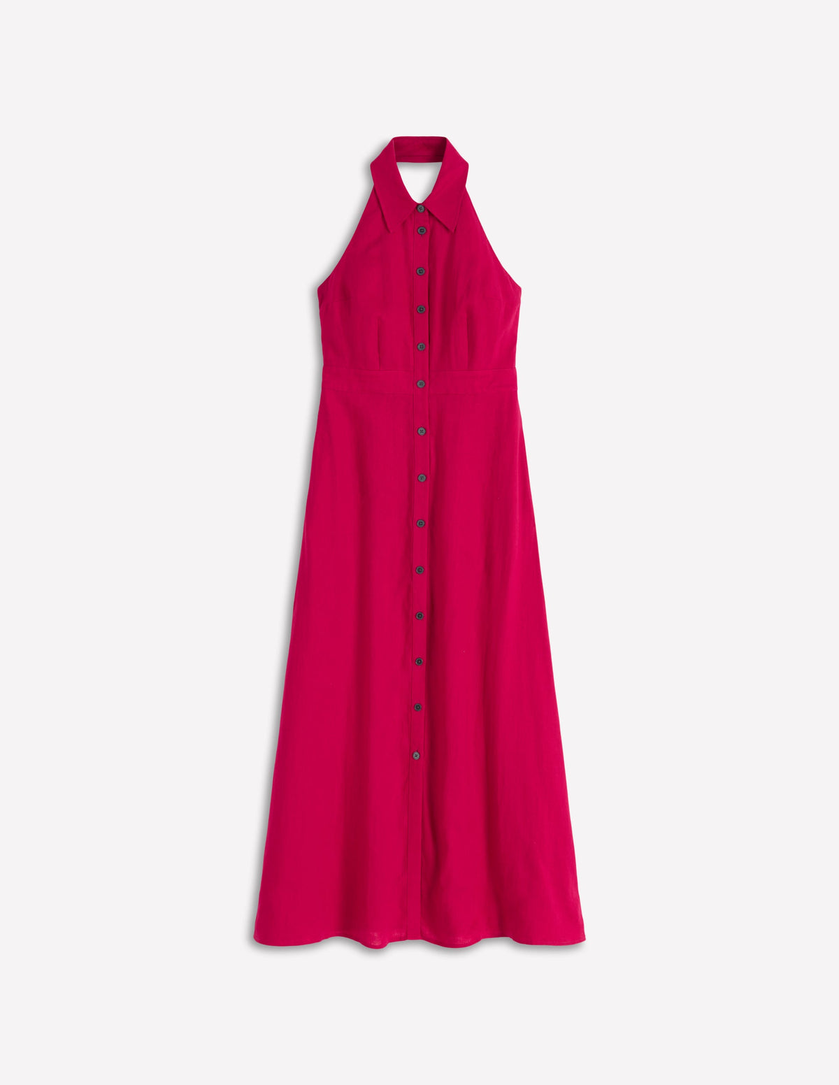 Neckholder-Maxikleid aus Leinenmischgewebe-Granatapfel - Image 6