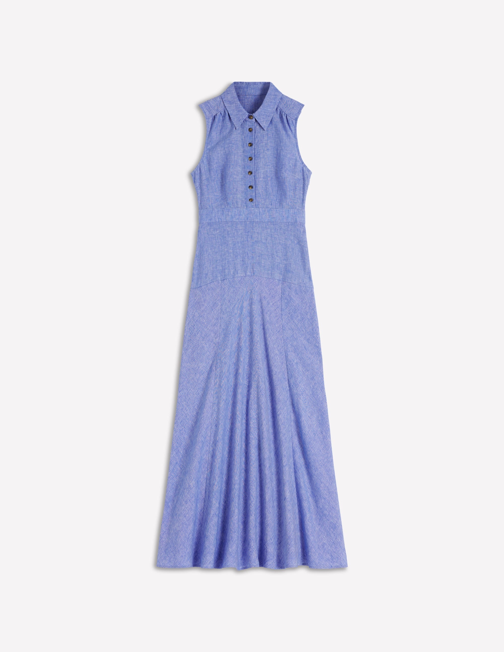 Robe Erma à taille basse en lin-Bleu chambray - Image 5