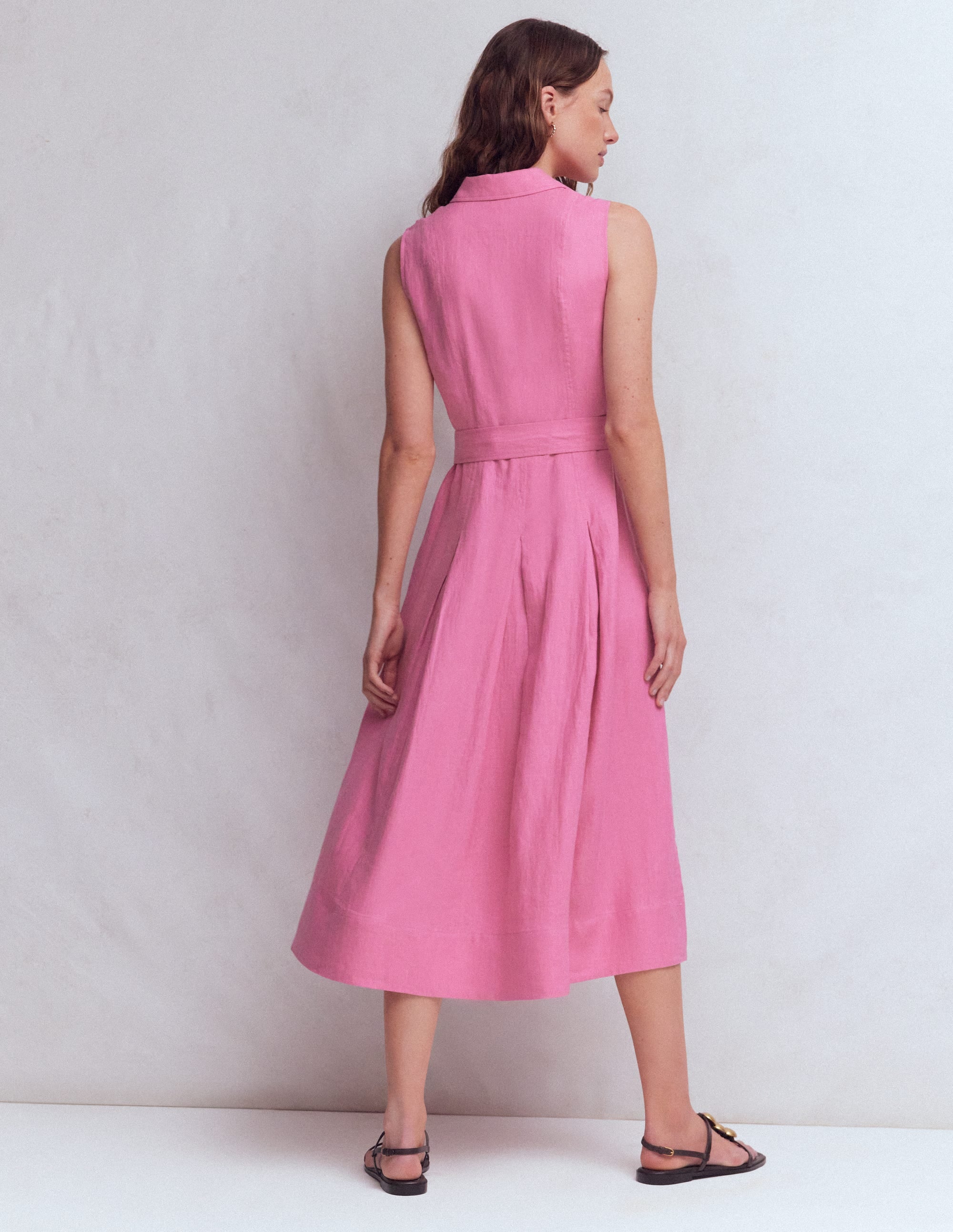 Belinda Hemdblusenkleid aus Leinen-Rosa Parfait - Image 3