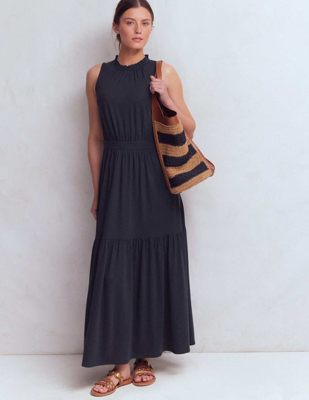 Camalie Jersey-Maxikleid-Marineblau - Image 1