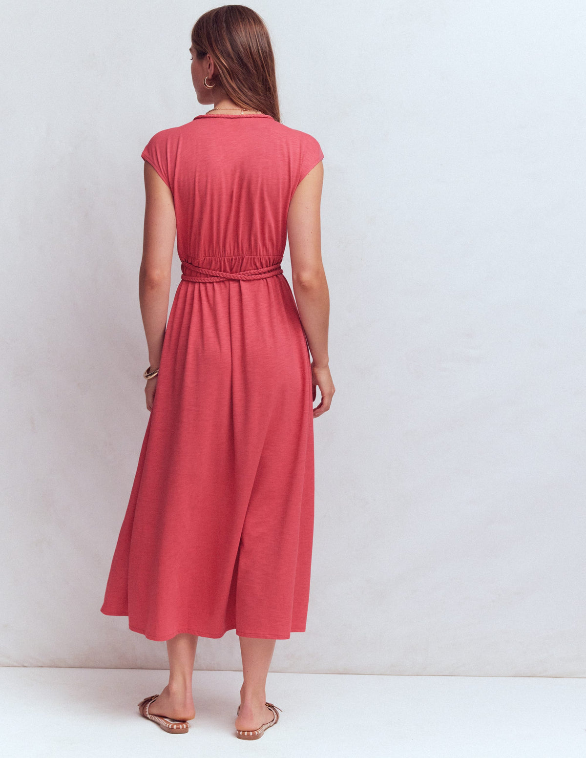 Heidi Gerafftes Jerseykleid mit Kordel-Winter Puderrosa - Image 3
