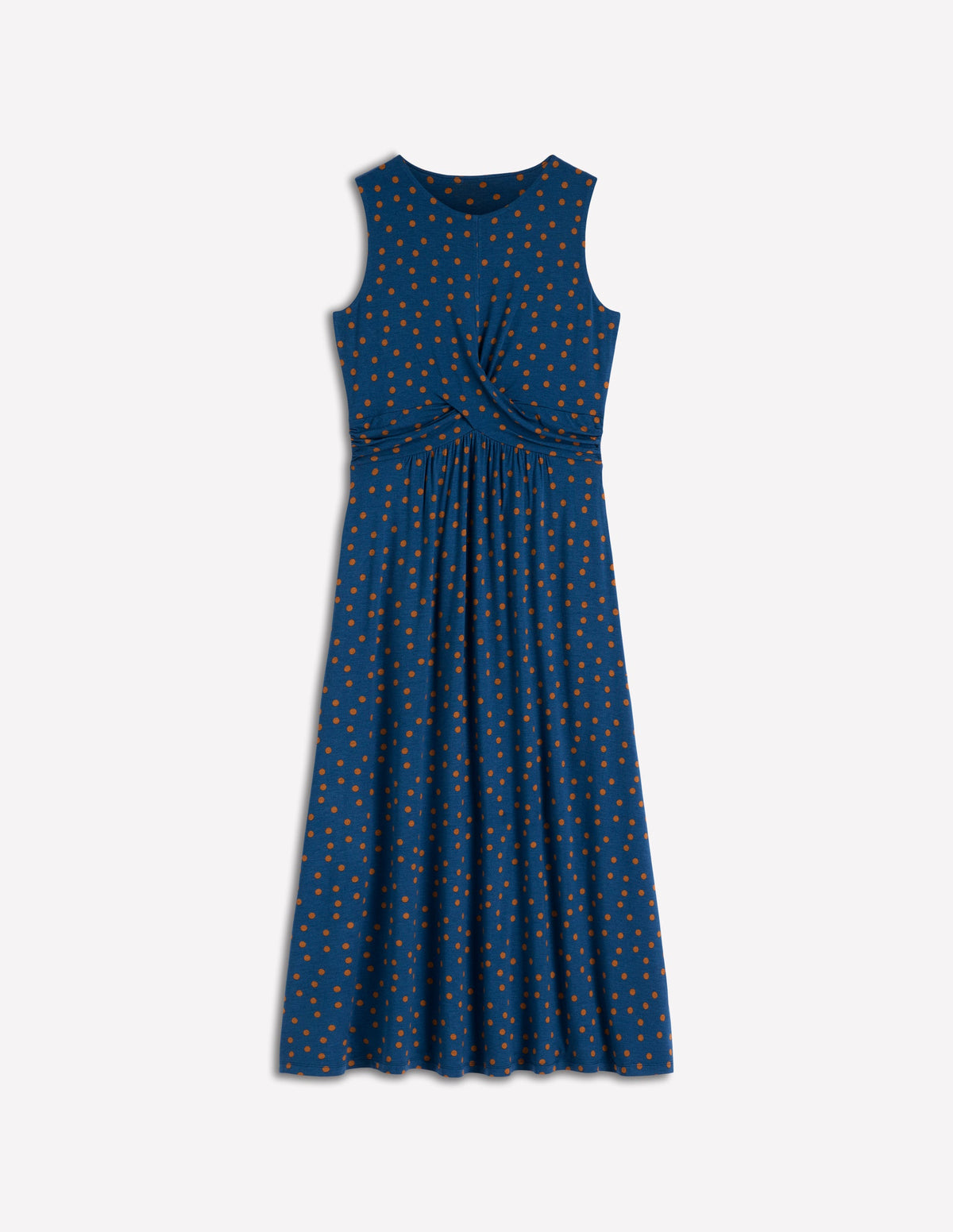 Zara Jerseykleid mit überkreuzter Taille-Turmalinblau, Gemalte Tupfen - Image 6