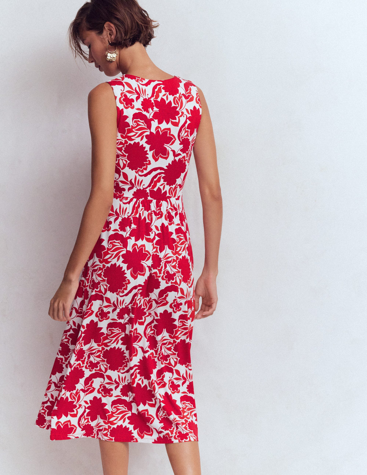 Zara Jerseykleid mit überkreuzter Taille-Merida-Rot, Schattenblüte-3