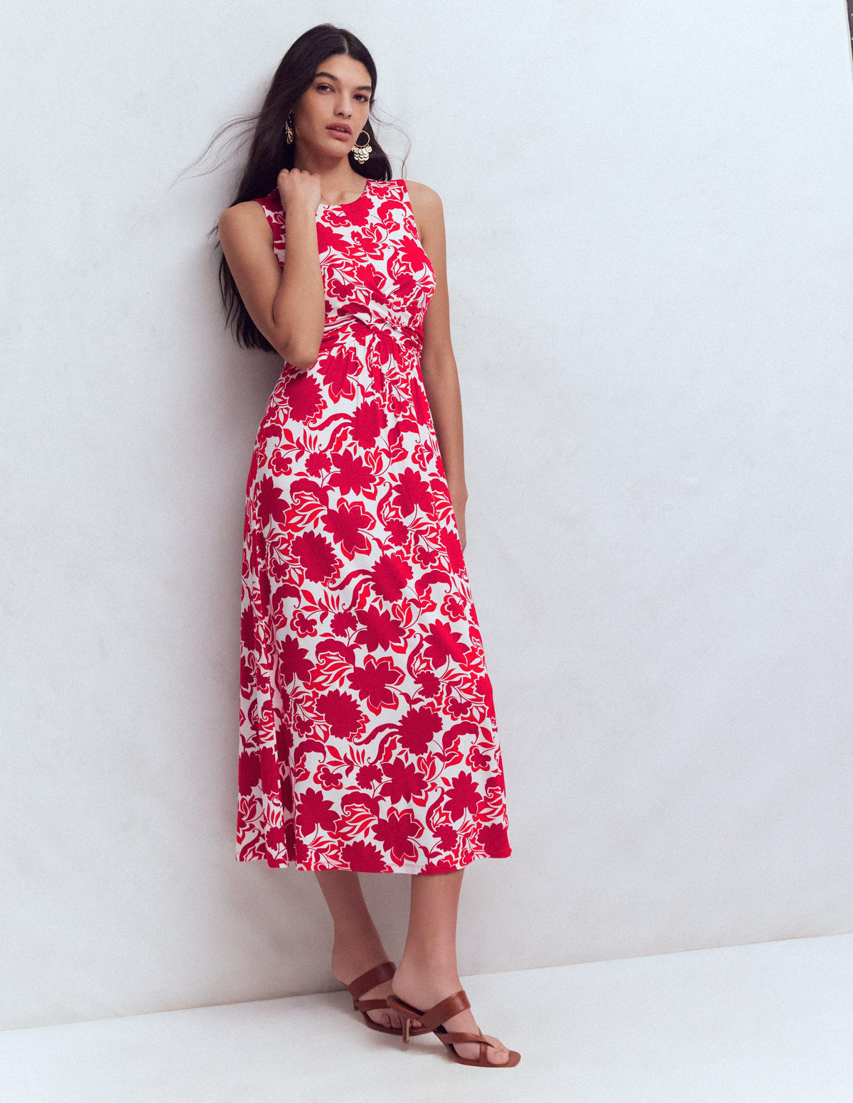 Zara Jerseykleid mit überkreuzter Taille-Merida-Rot, Schattenblüte-6