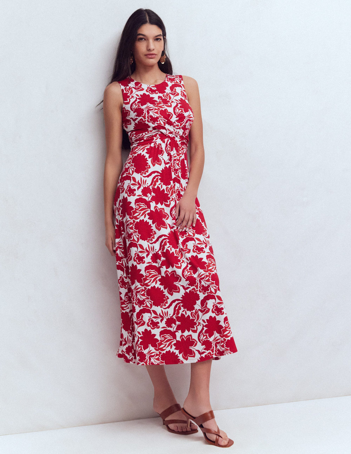 Zara Jerseykleid mit überkreuzter Taille-Merida-Rot, Schattenblüte-9