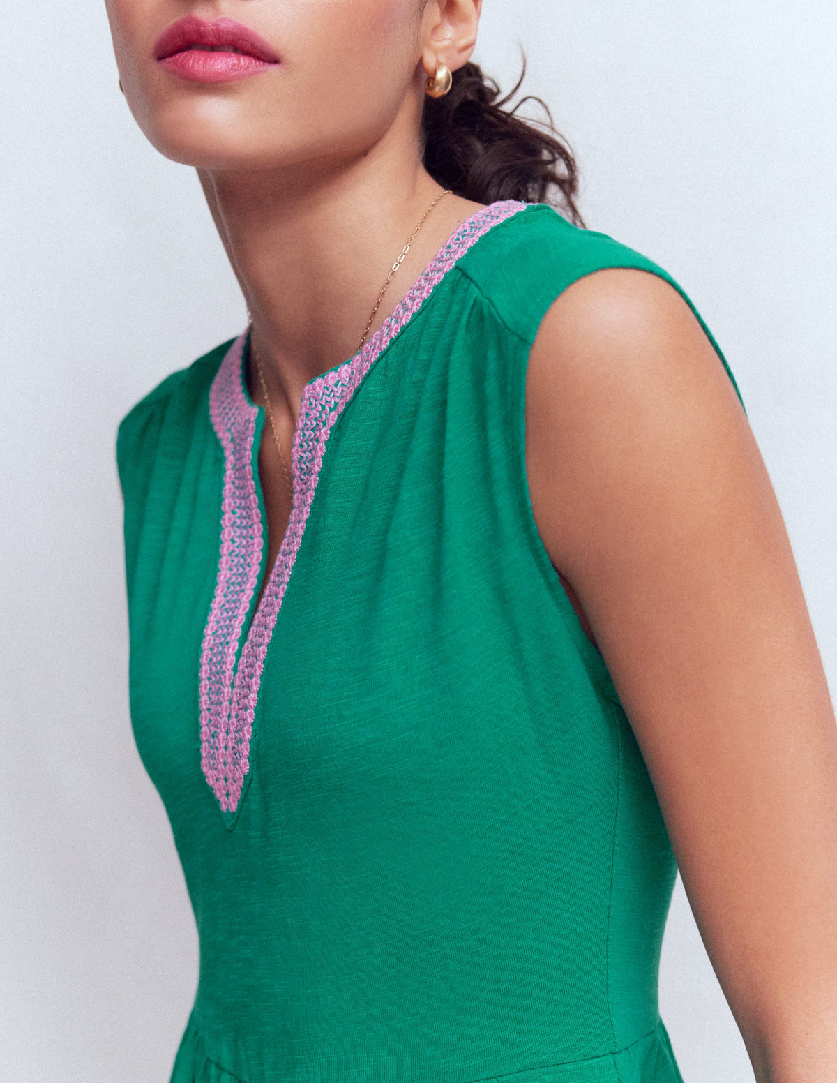 Robe courte May brodée-Bleu sarcelle profond-2