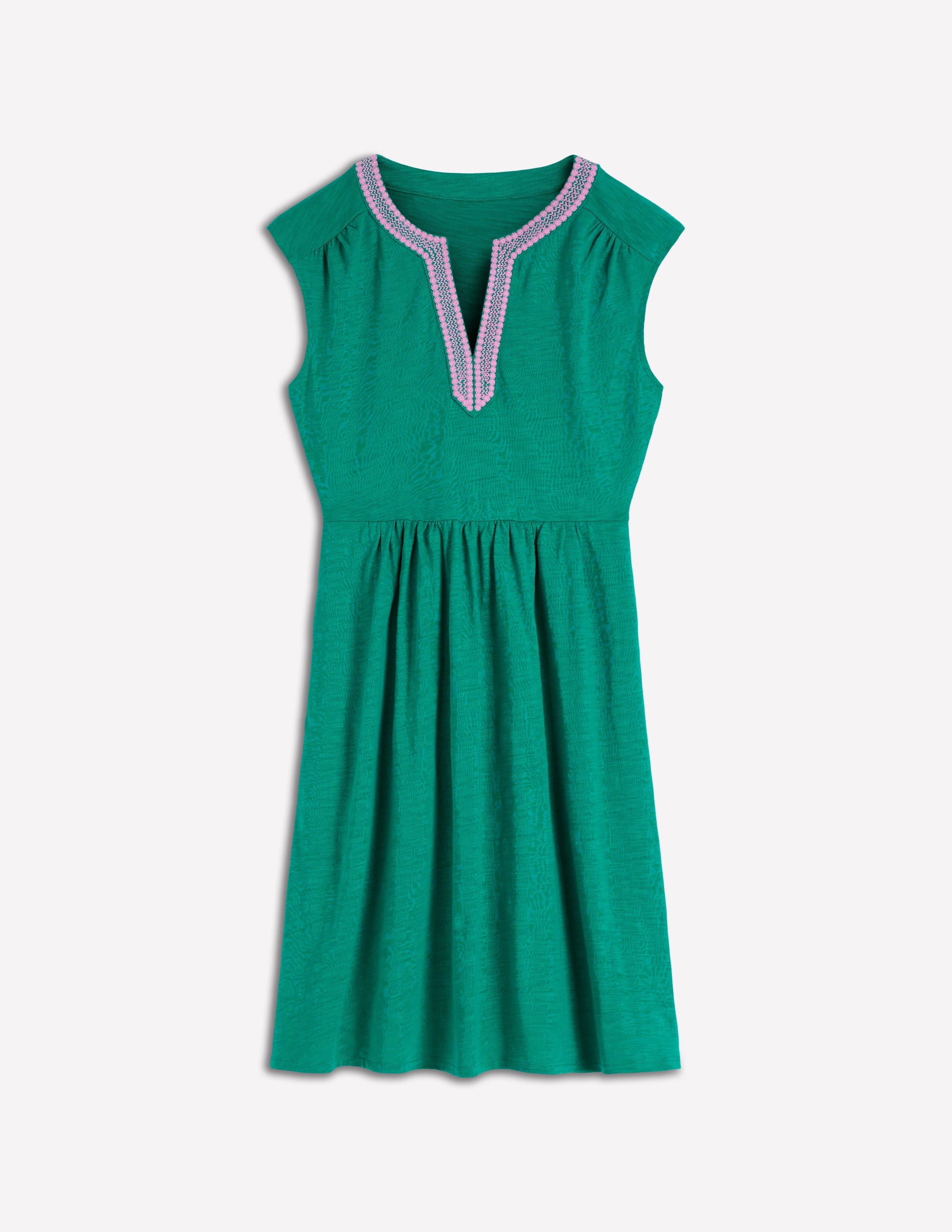 Robe courte May brodée-Bleu sarcelle profond - Image 5