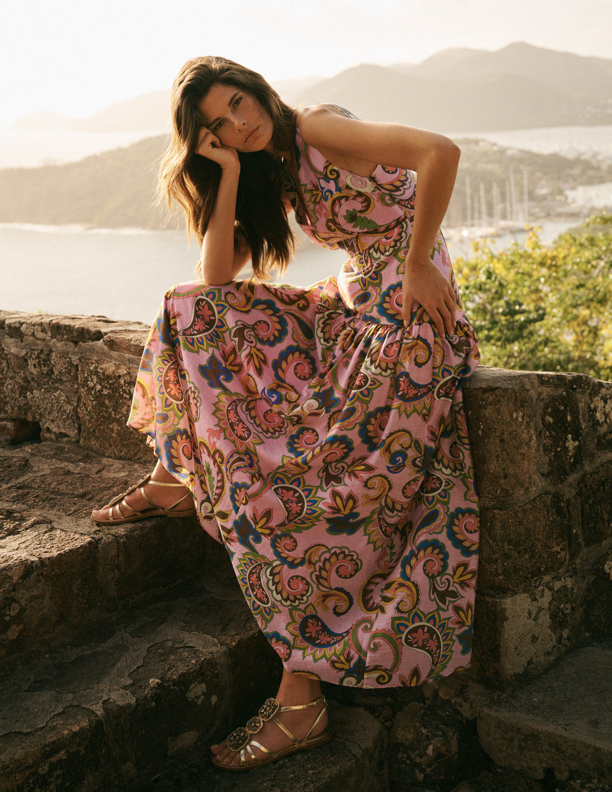 Robe sans manches à taille basse-Multi, motif Paisley Frenzy - Image 1