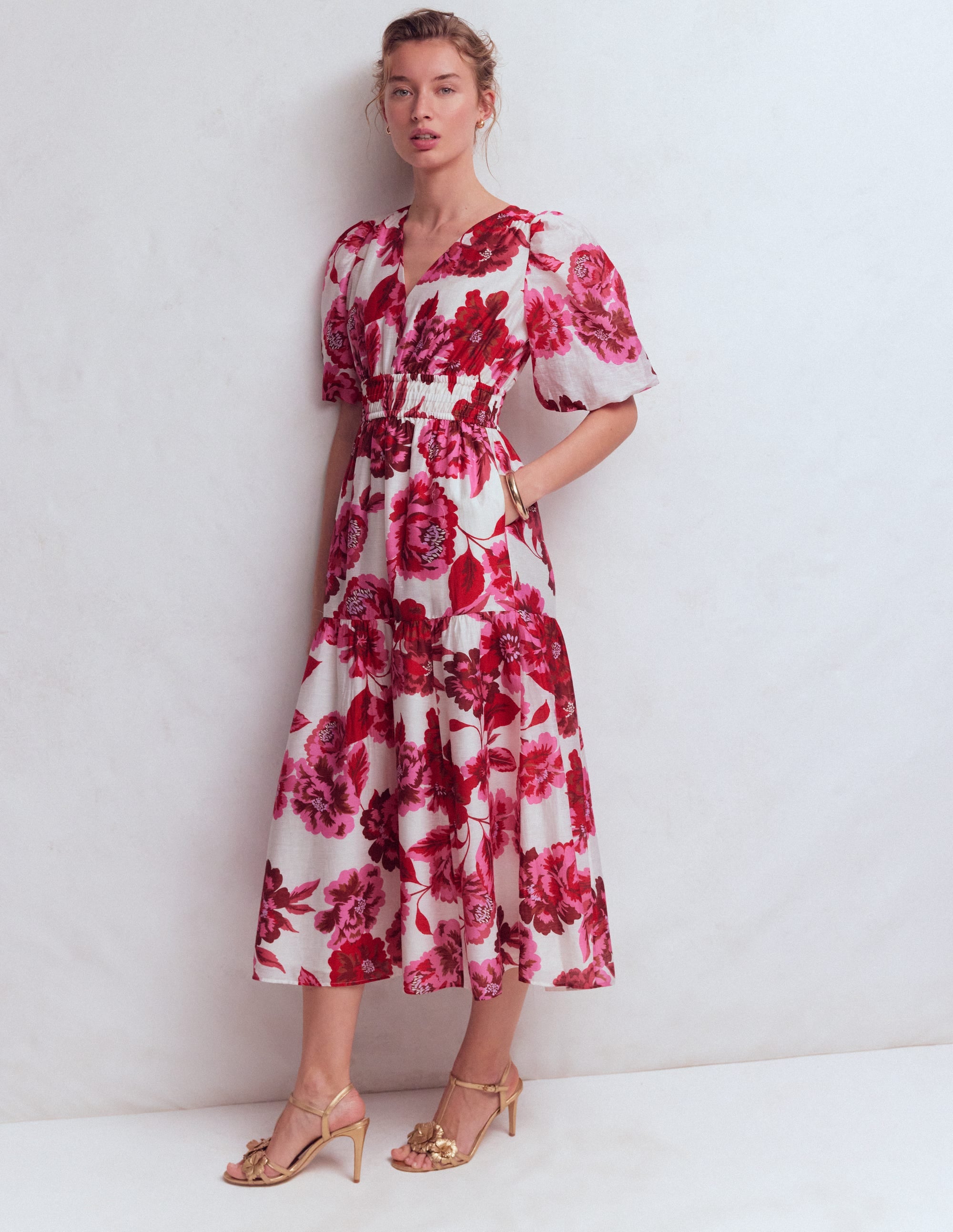 Irene Kleid für besondere Anlässe-Rosa Opulente Blüten - Image 1
