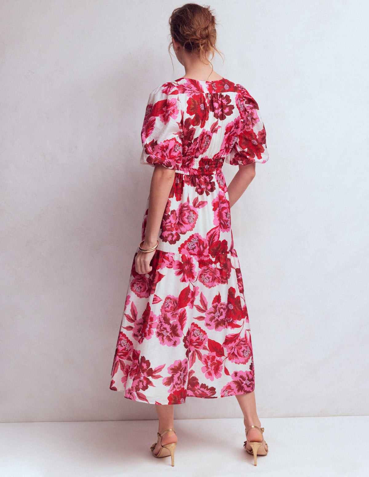 Irene Kleid für besondere Anlässe-Rosa Opulente Blüten - Image 3