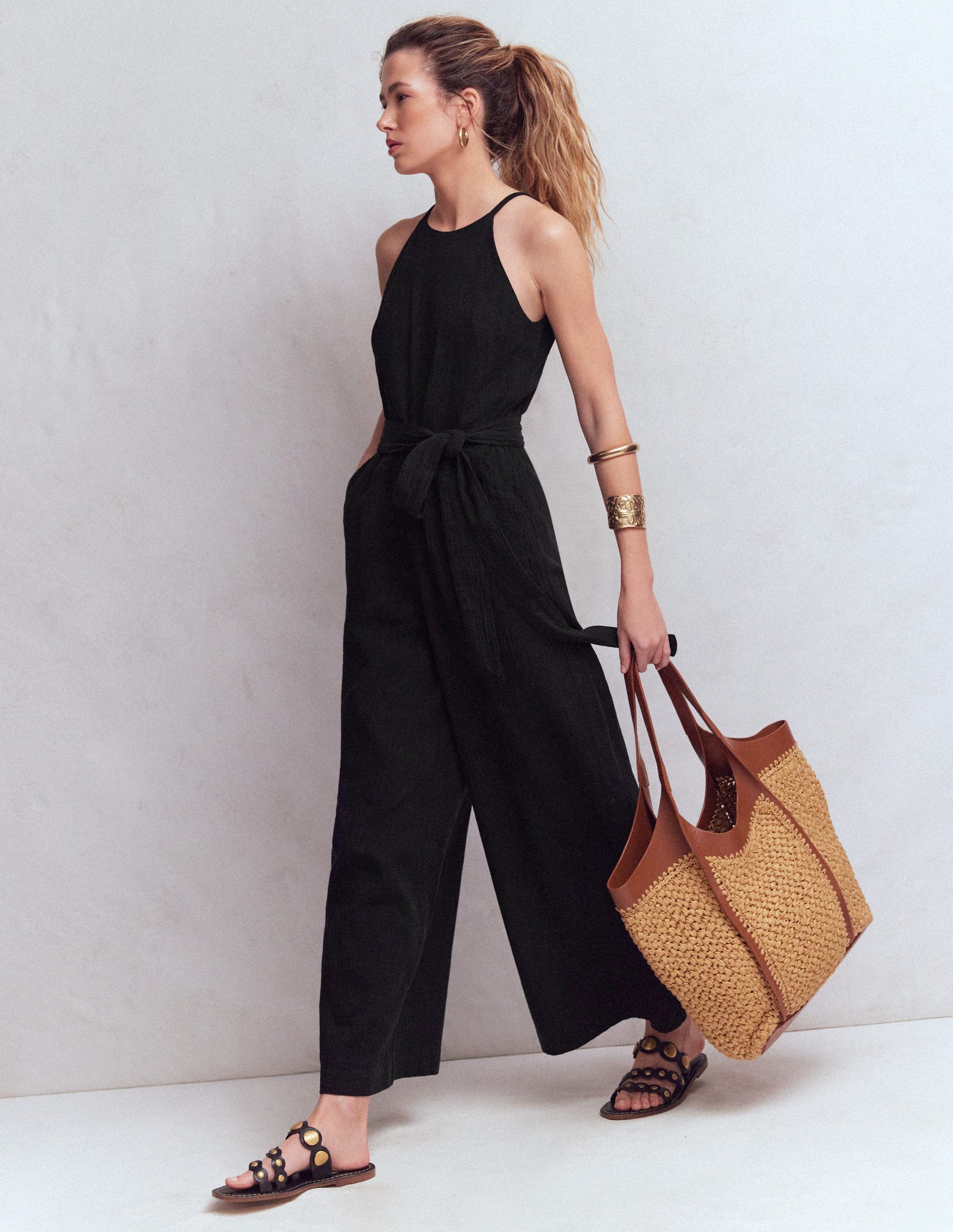 Rosa Doppeltuch-Jumpsuit-Schwarz-4