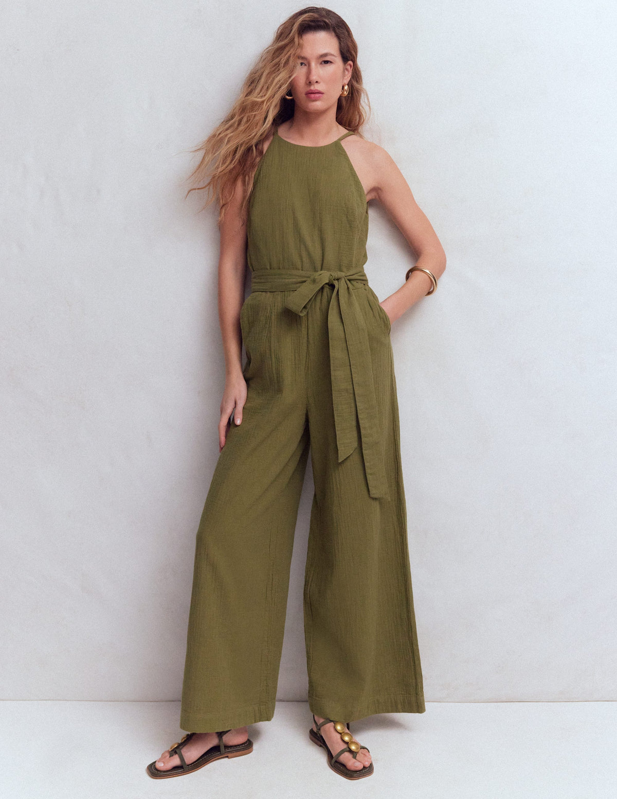 Rosa Doppeltuch-Jumpsuit-Olive-4