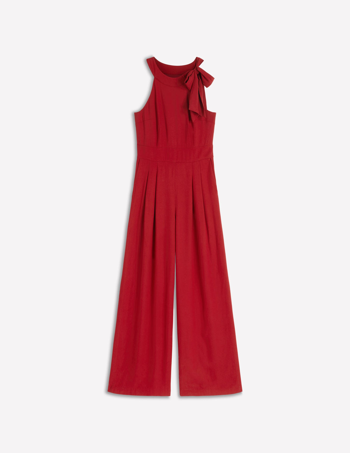 Neckholder-Jumpsuit zum Binden-Sattes Kastanienbraun-7