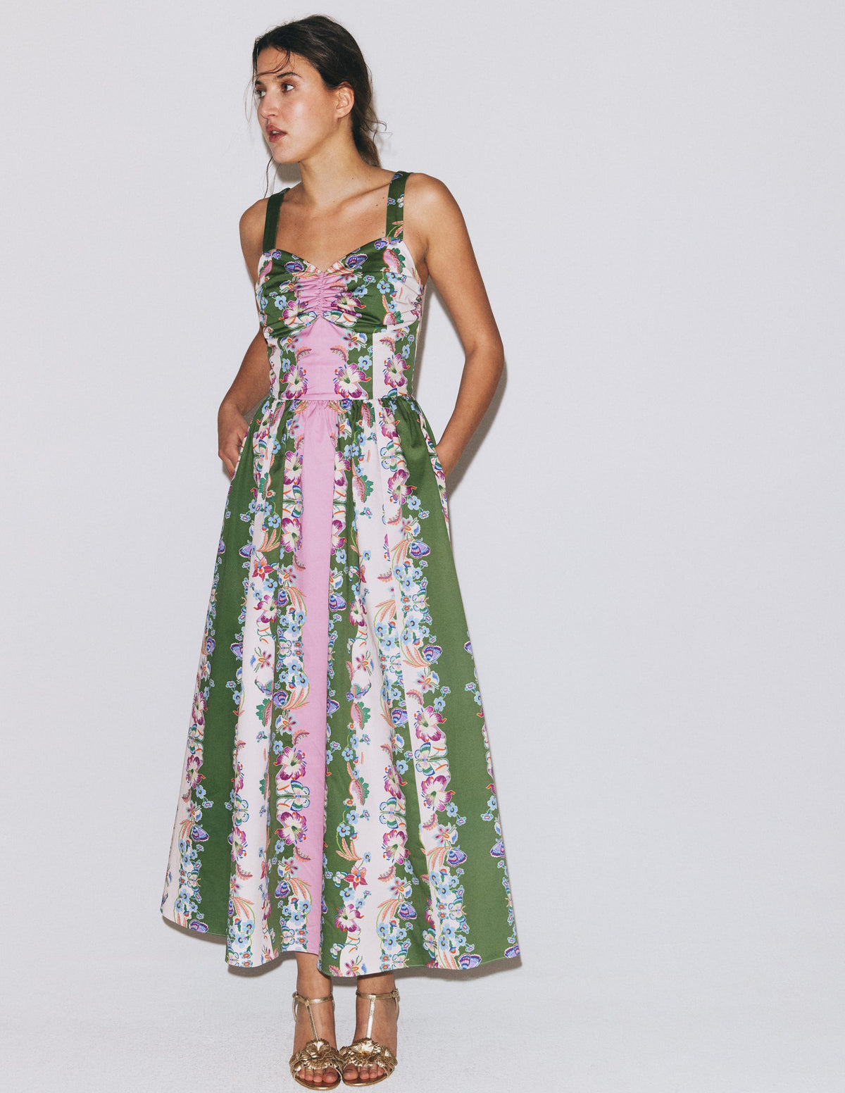 Robe midi ajustée-évasée-Rayé motif Orchid Canopy-5