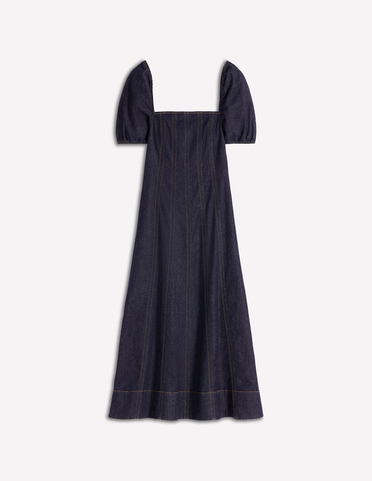 Jeanskleid mit Puffärmeln-Indigo-6