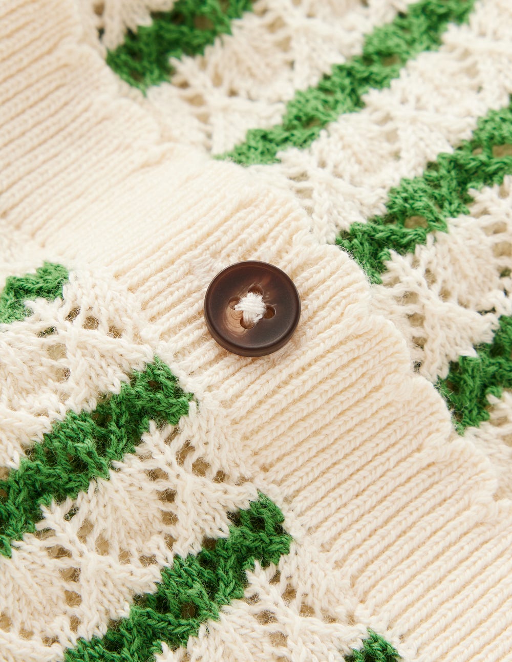 Dot Pointelle Cardigan-Green Stripe - Image 6