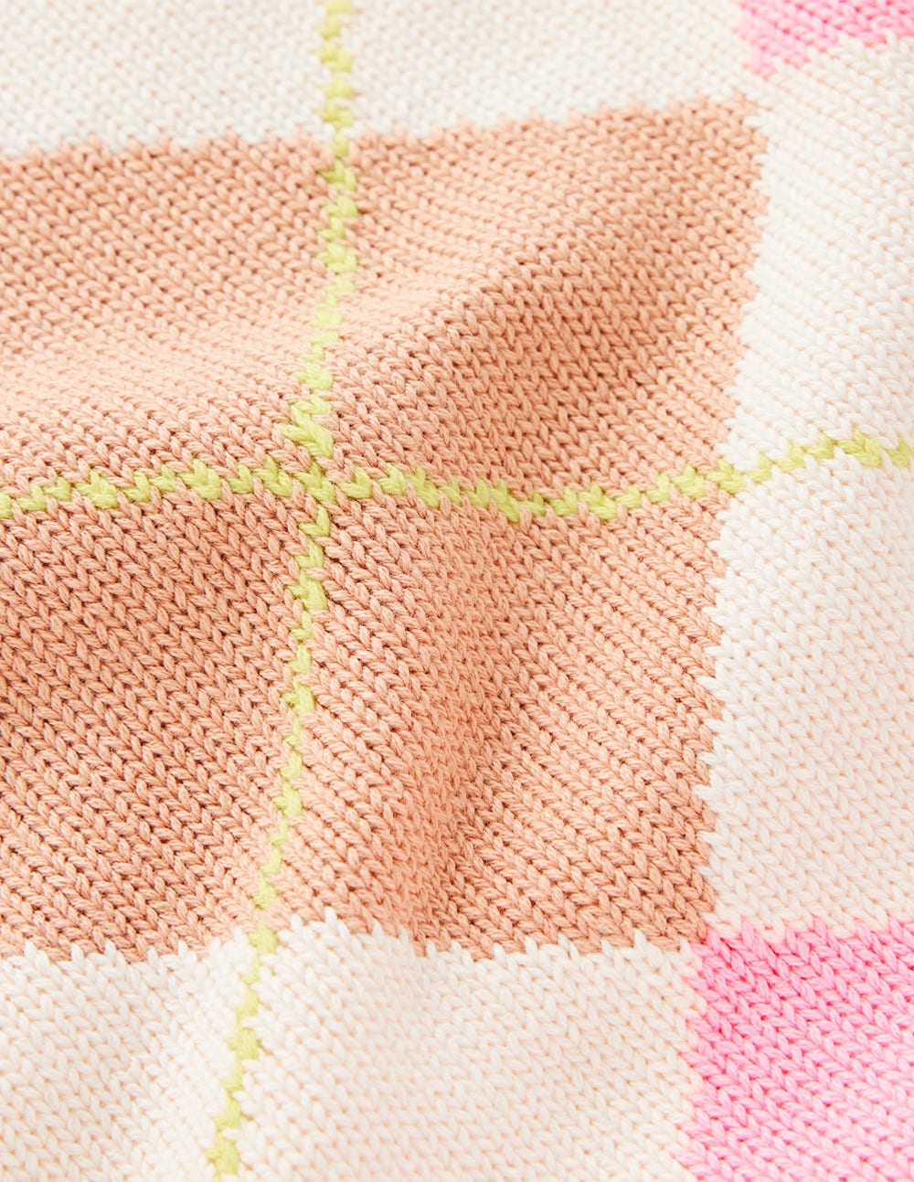 Débardeur Lucy en coton-Motif argyle vert, rose - Image 8