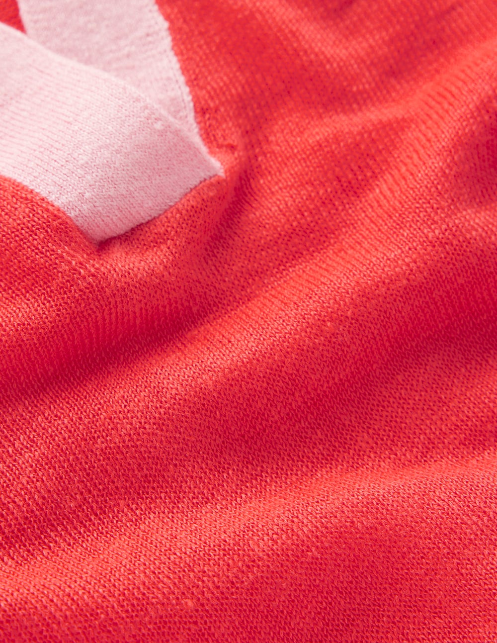 Agnes Leinenpullover mit Kragen-Sonniges Korallenrot / Kirschblütenrosa - Image 9