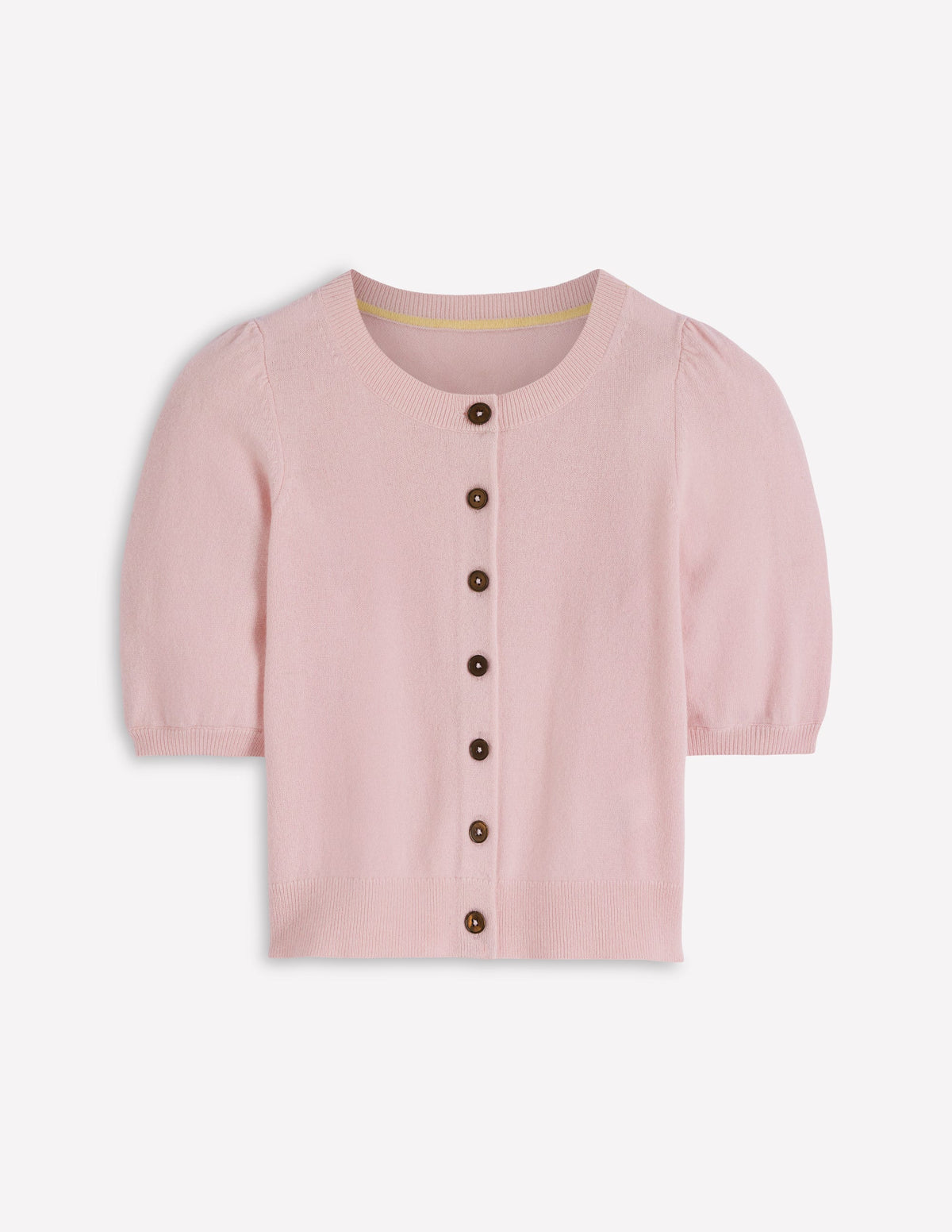 Verkürzte Kaschmir-Strickjacke-Blassrosa - Image 5