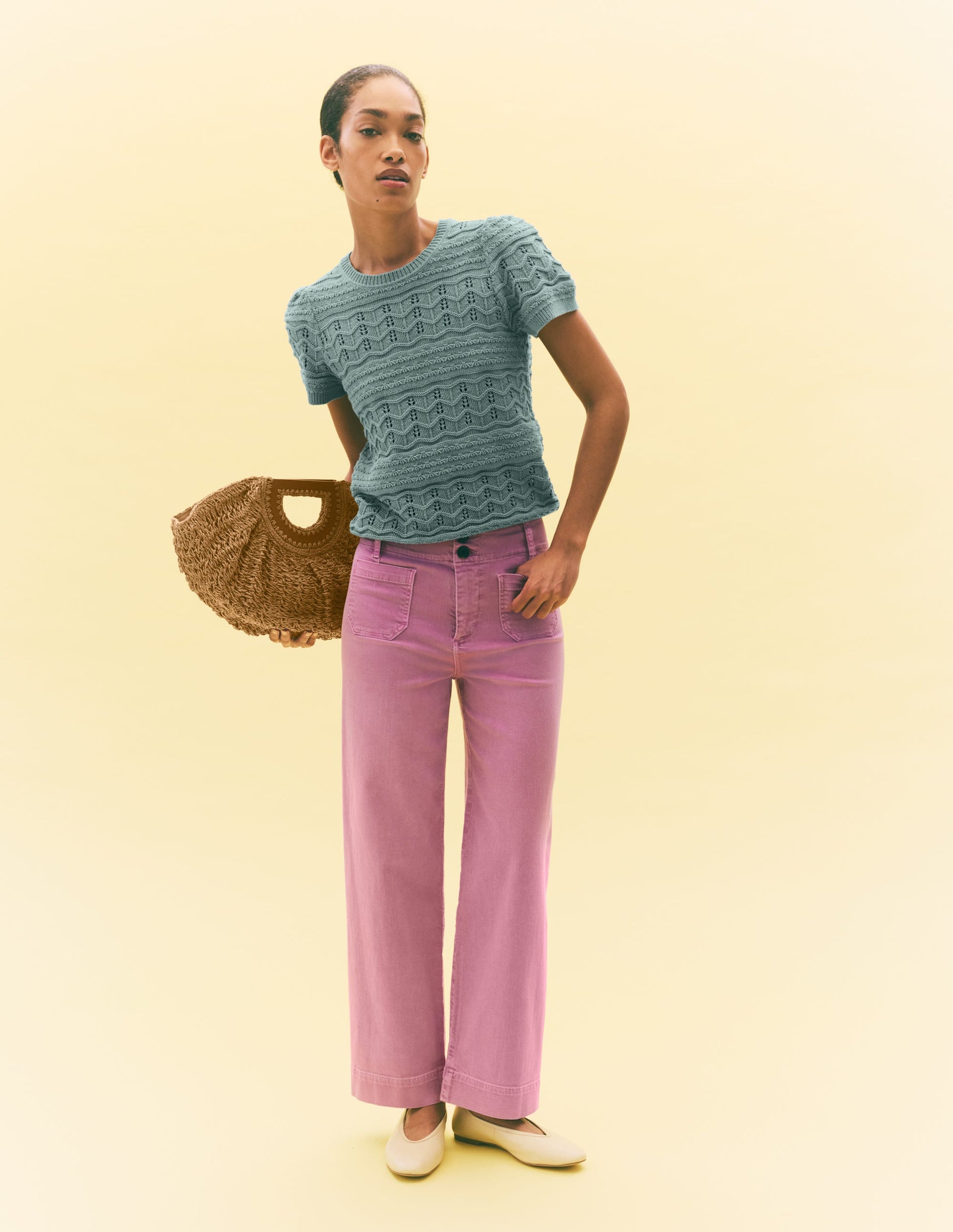 Monica Strick-T-Shirt-Blau-5