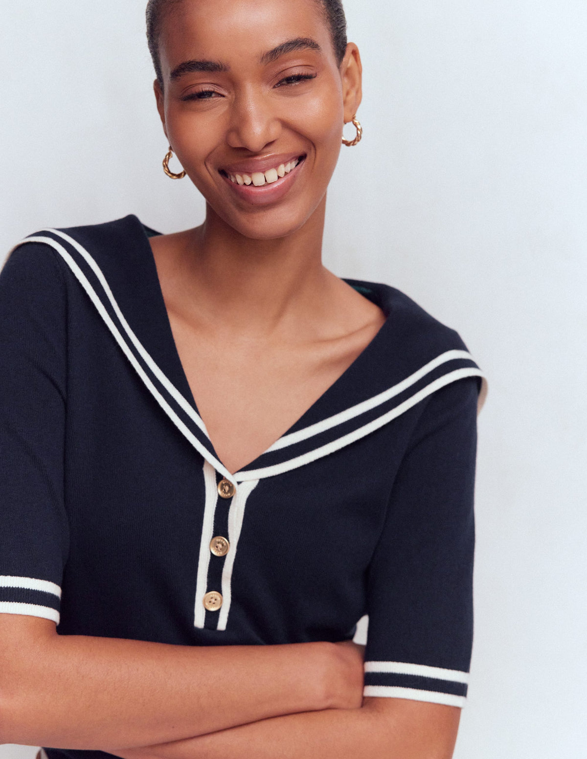 Sailor Collar Jumper-Navy-1