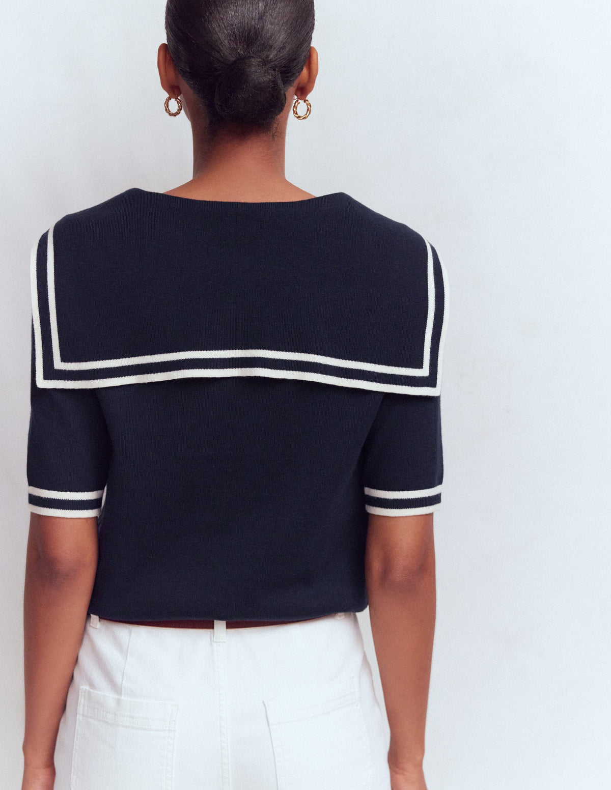 Sailor Collar Jumper-Navy-3
