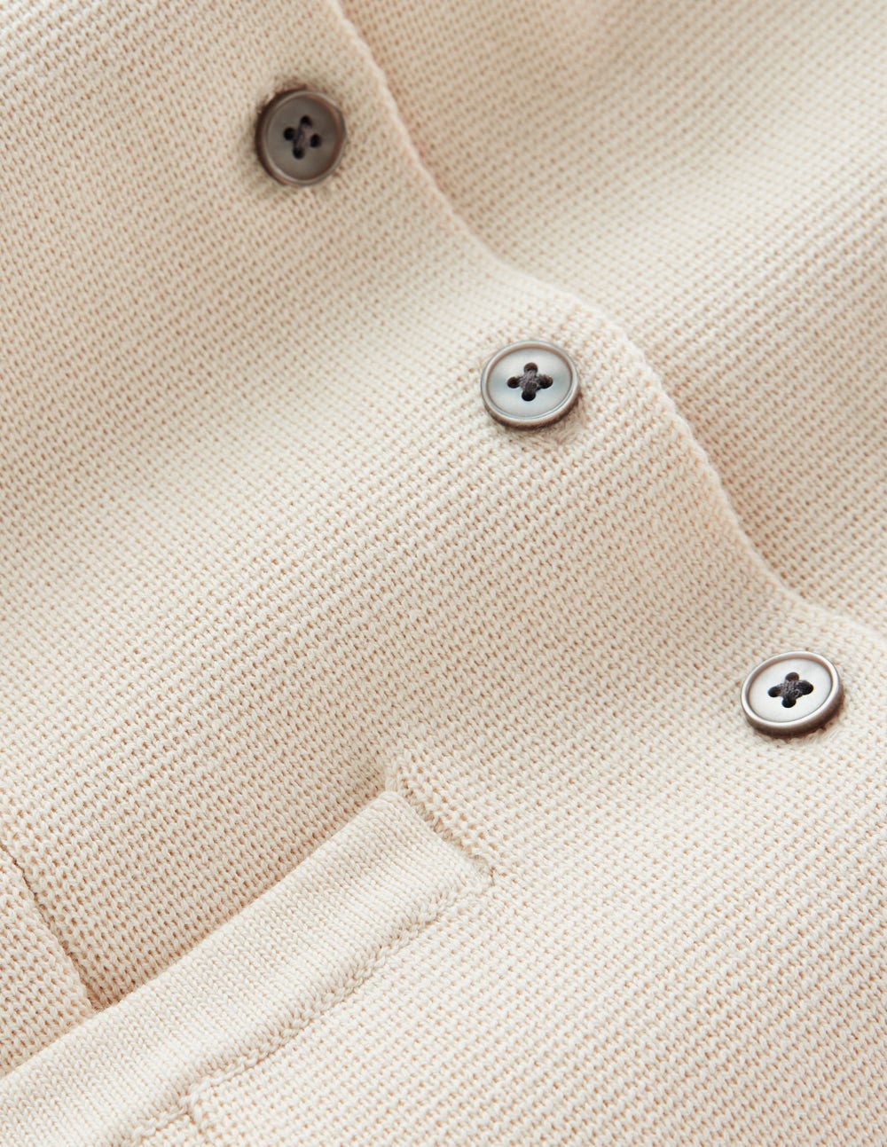 Kurzärmlige Strickjacke-Naturweiß - Image 7