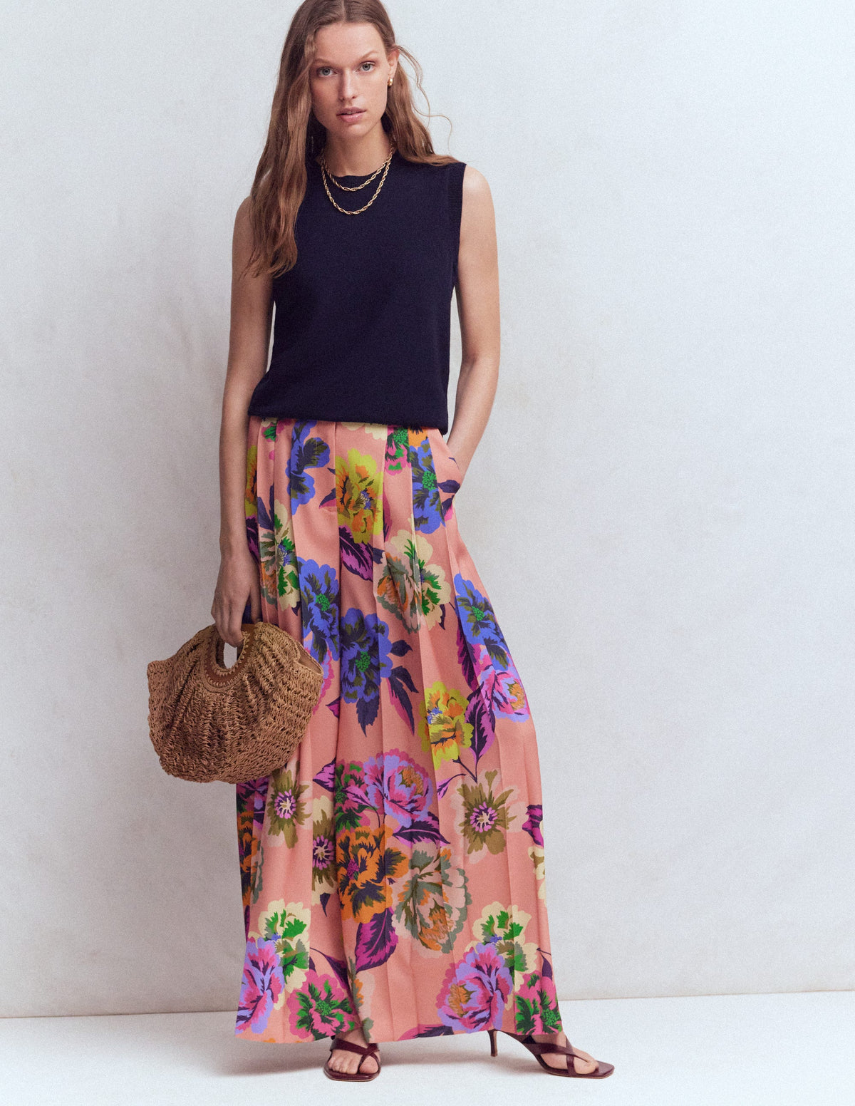 Regent Hose mit weitem Bein-Bunt, Opulente Blüten-6