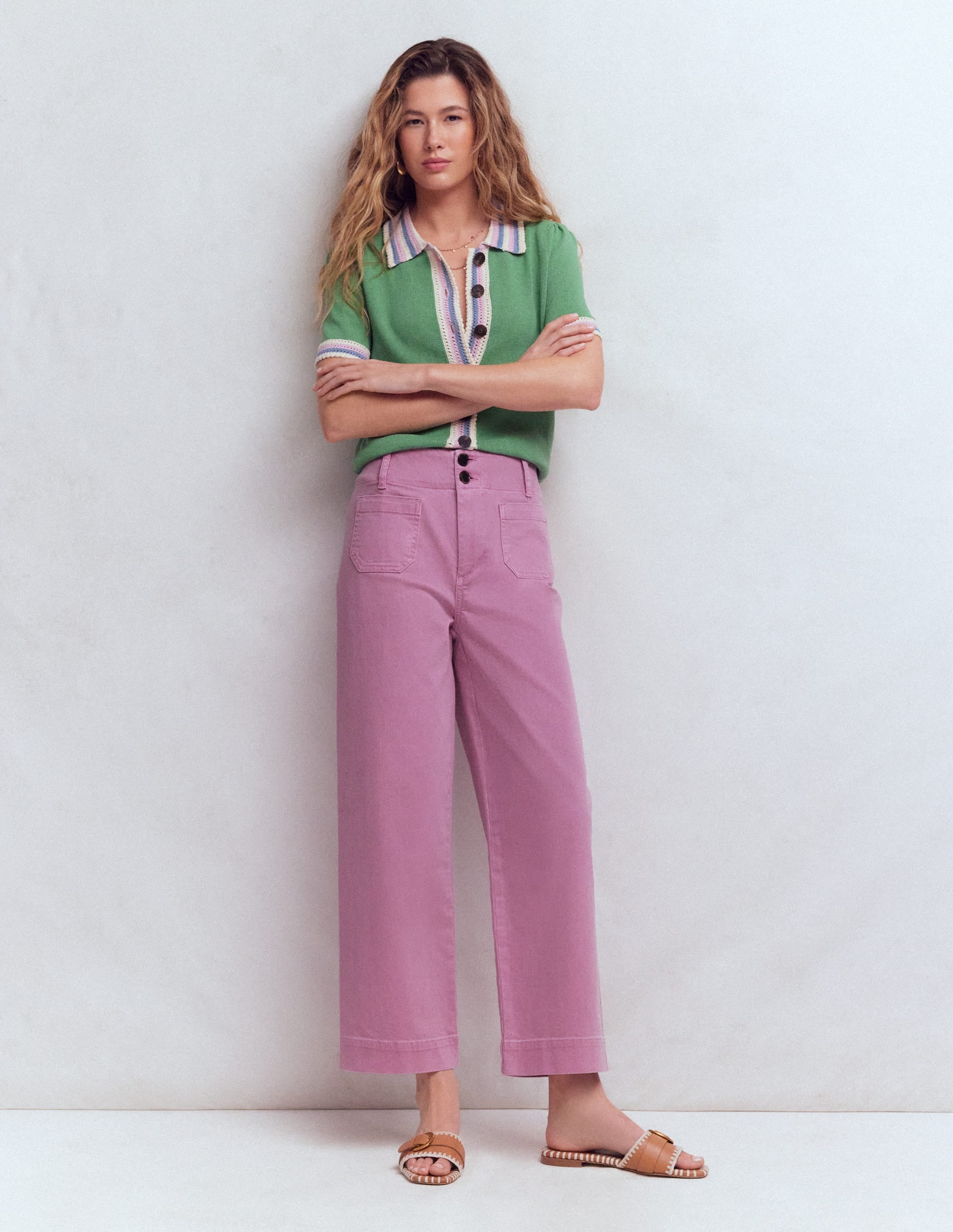 Primrose Verkürzte Jeans-Rotklee-Rosa - Image 1