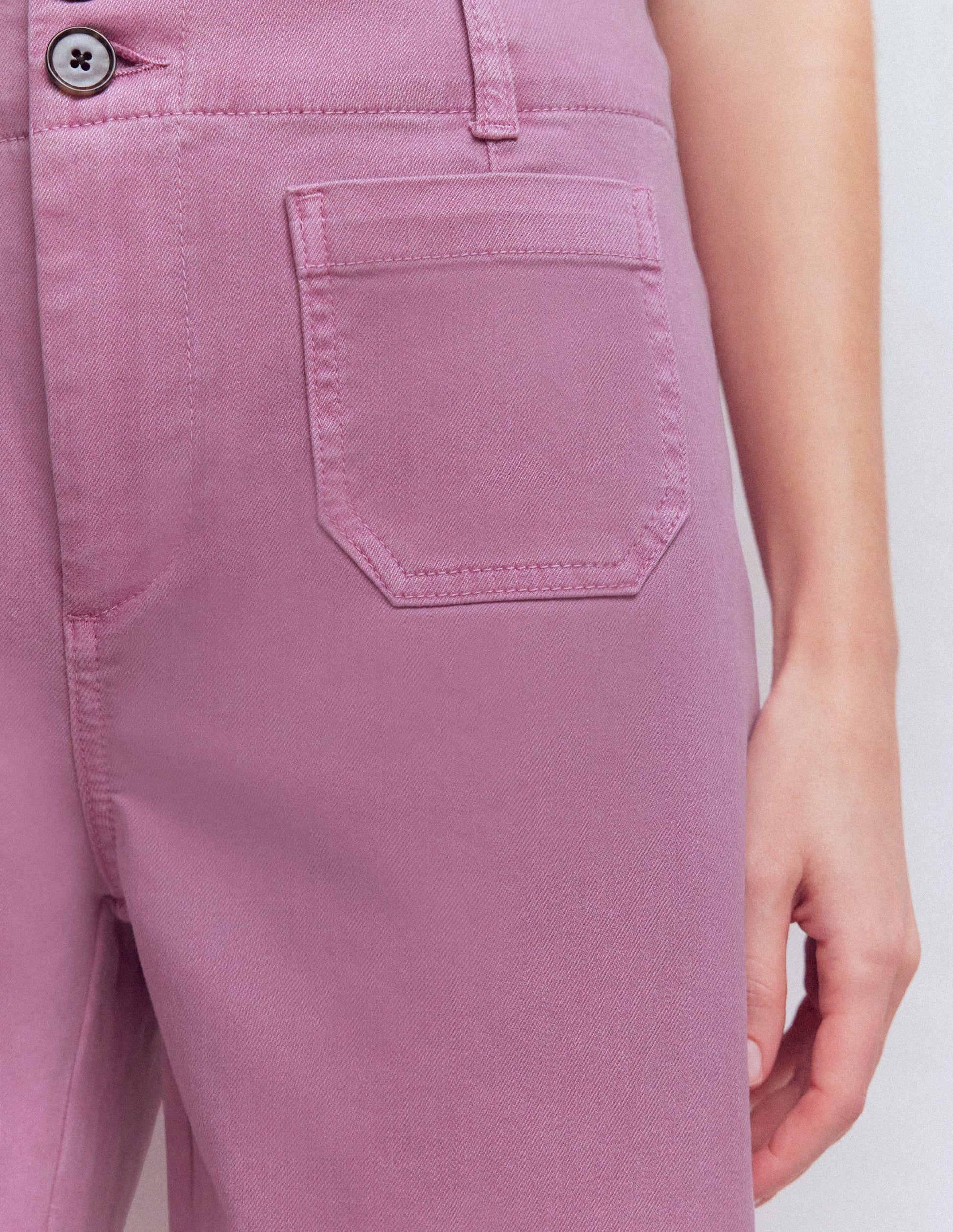 Primrose Verkürzte Jeans-Rotklee-Rosa-5