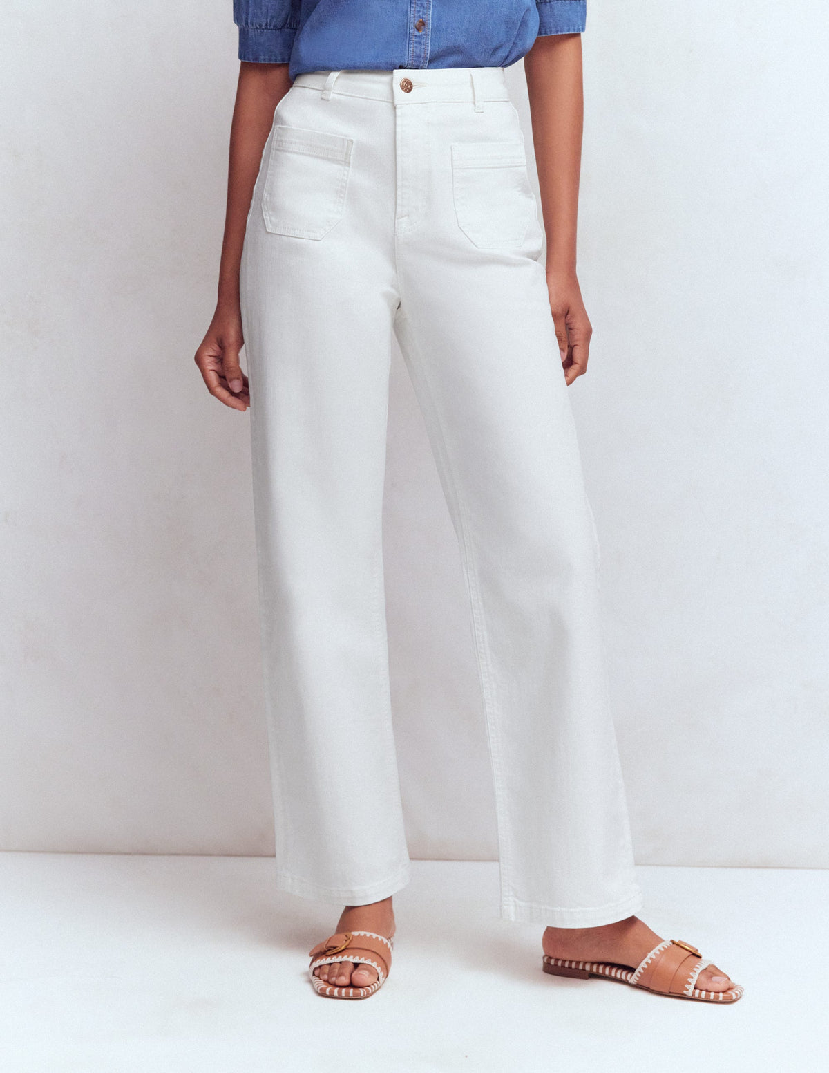 Jeans mit geradem Bein und Tasche-Weiß - Image 4