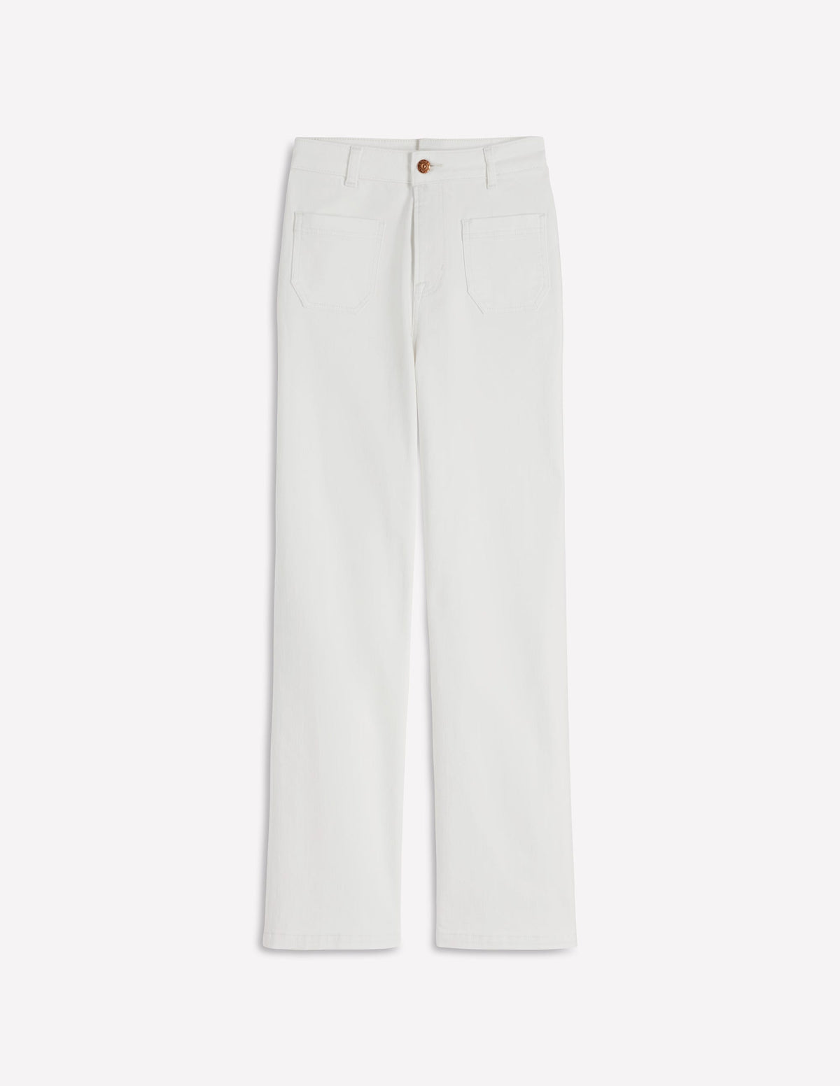 Jeans mit geradem Bein und Tasche-Weiß-6