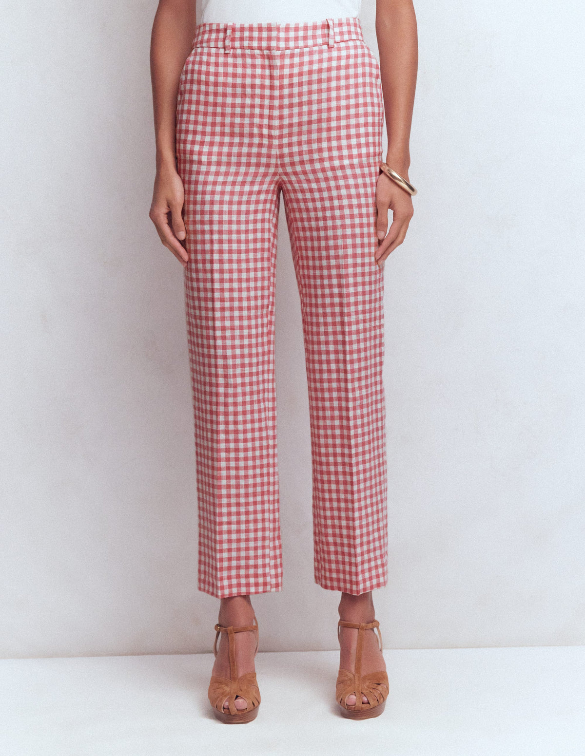 Canonbury 7/8-Leinenhose-Vintage-Rosa Vichykaro-5