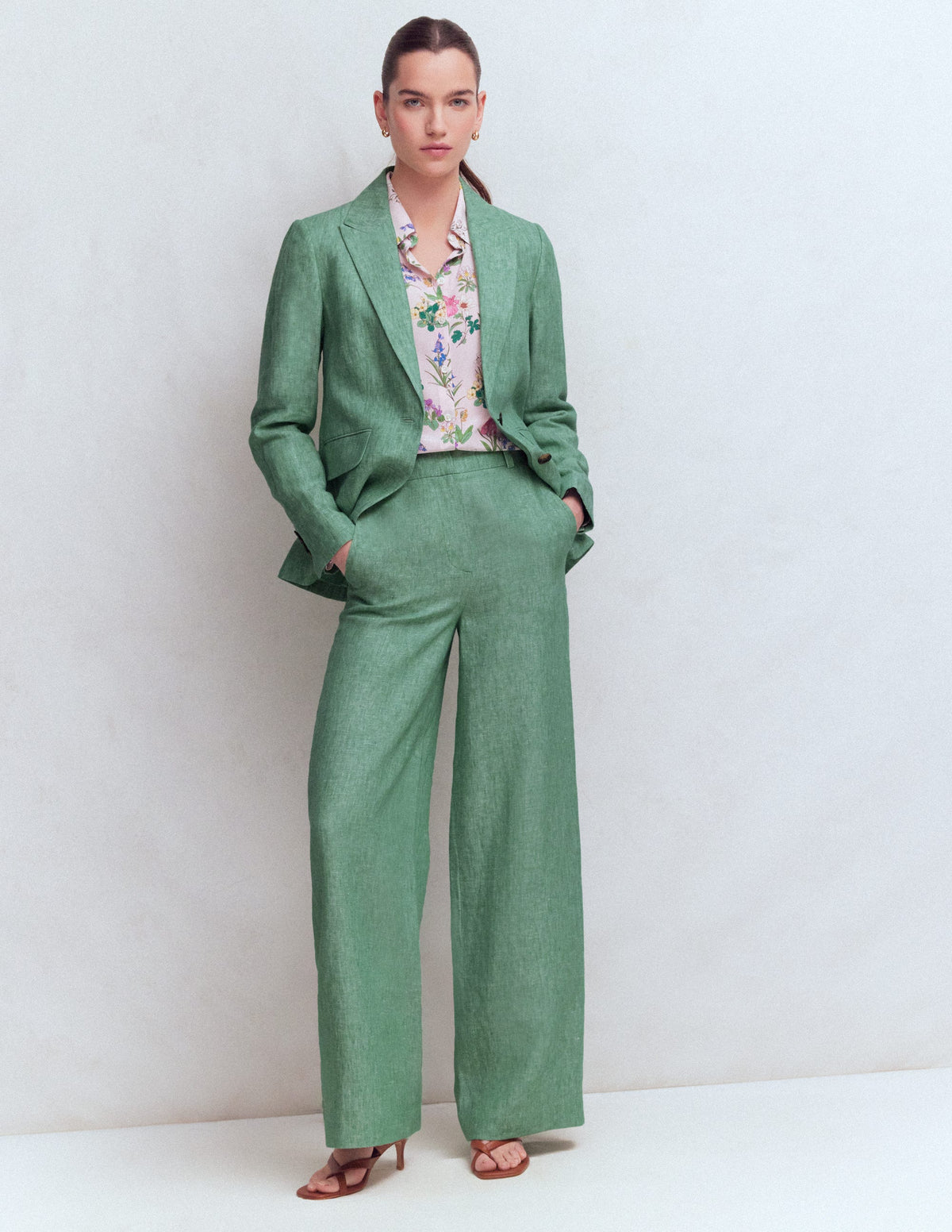 Belgravia Leinenhose-Aloe-Grün Chambray-1