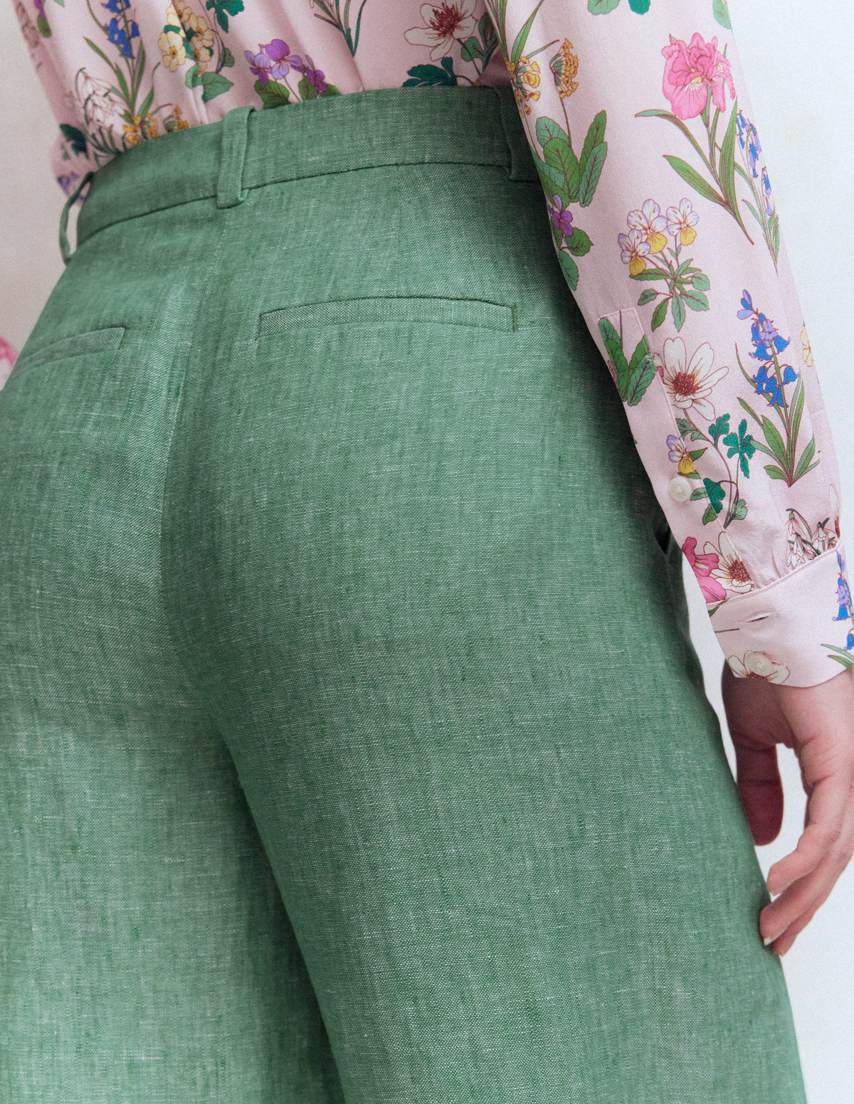 Belgravia Leinenhose-Aloe-Grün Chambray-2