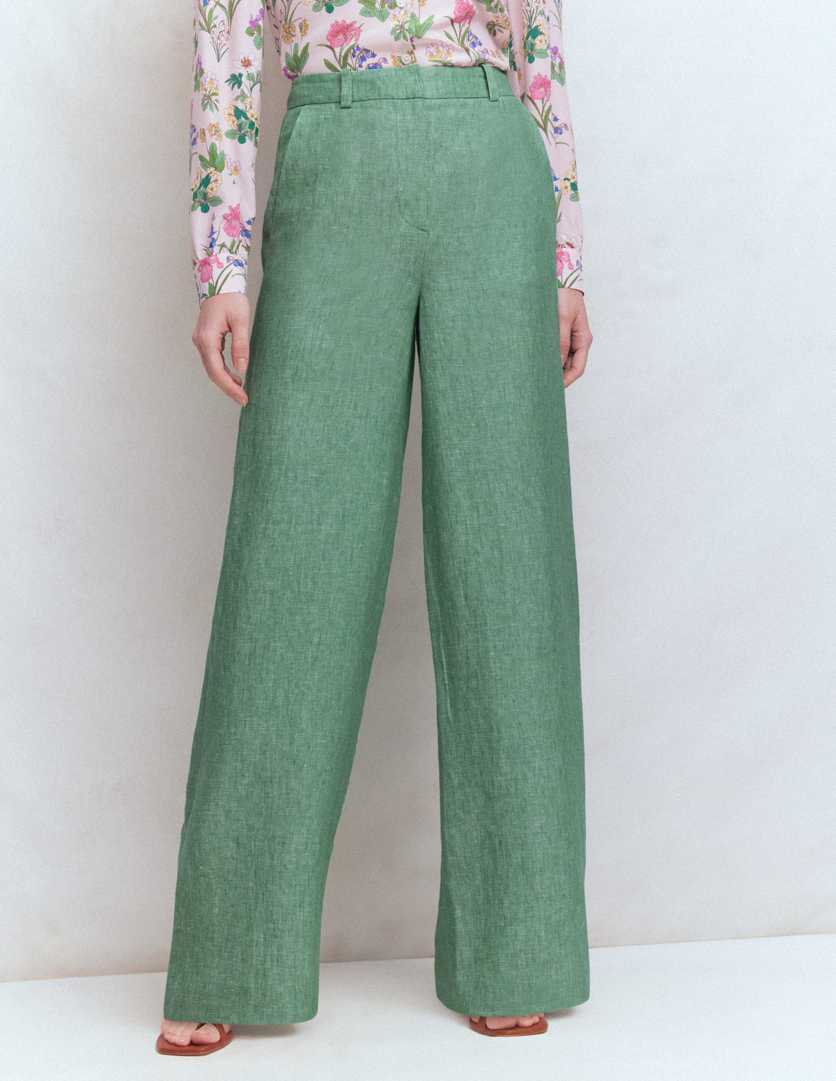 Belgravia Leinenhose-Aloe-Grün Chambray-4