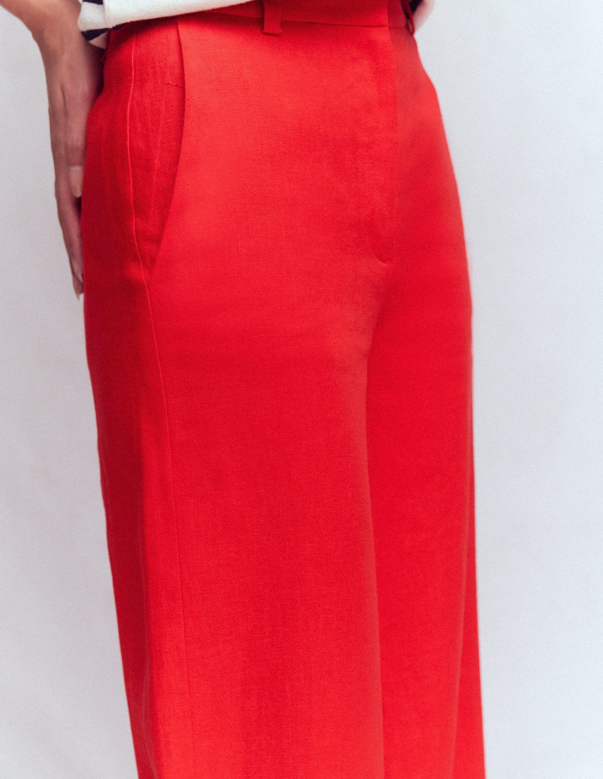 Belgravia Leinenhose-Leuchtende Kirsche-2