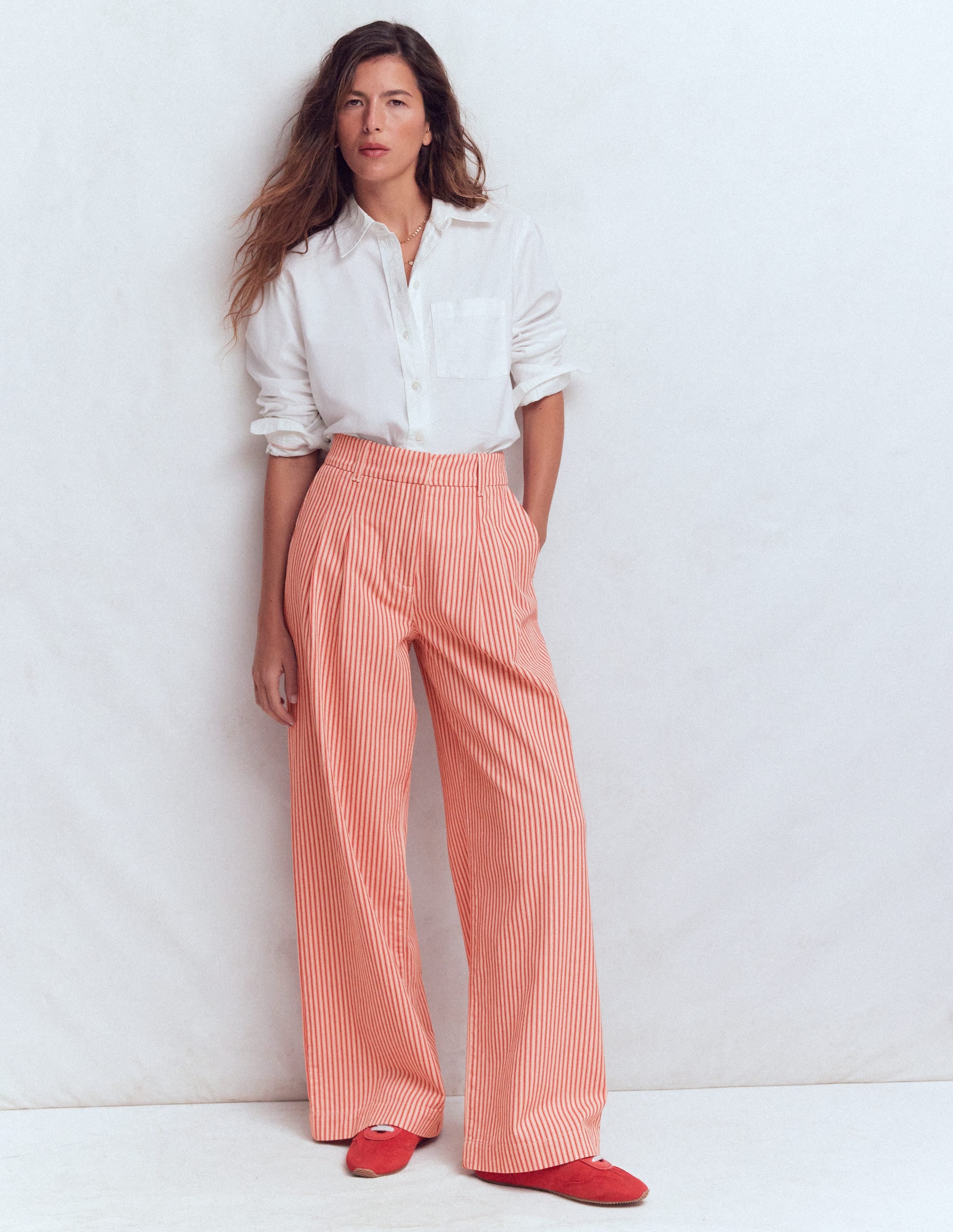 Pantalon large Kensington-Coutil rouge - Image 1